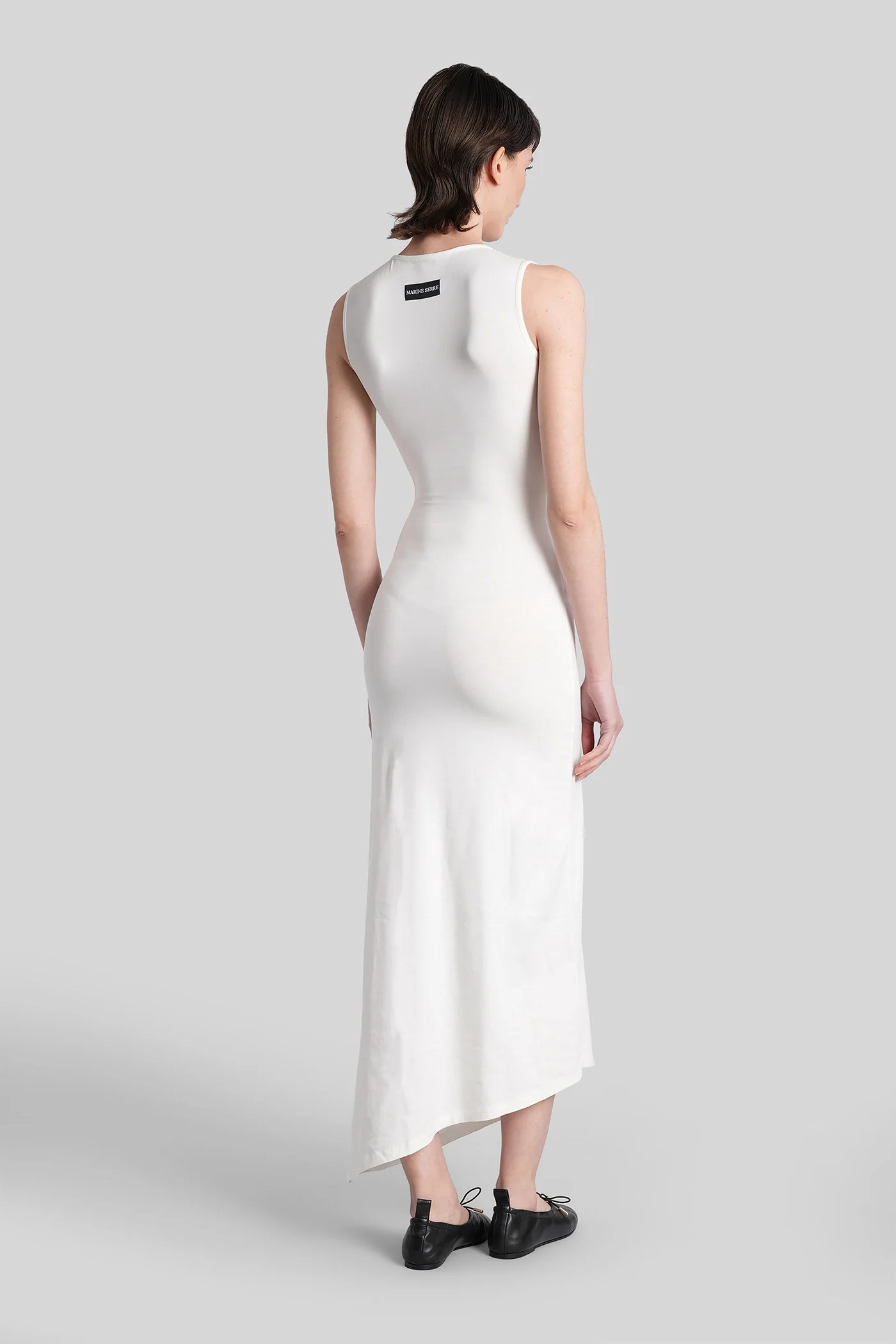 Long dress in white cotton - Image 3
