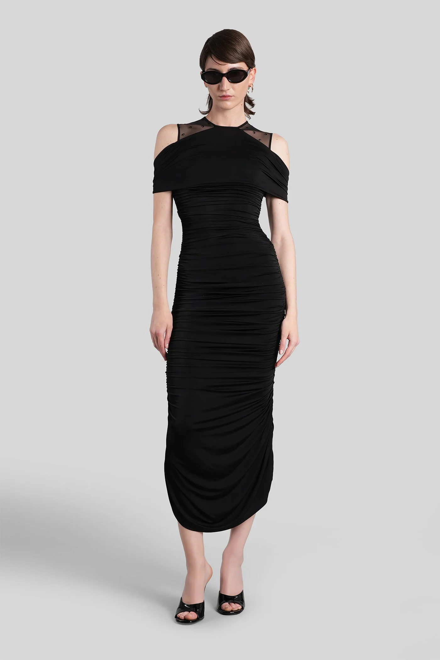 Mini dress in black viscose