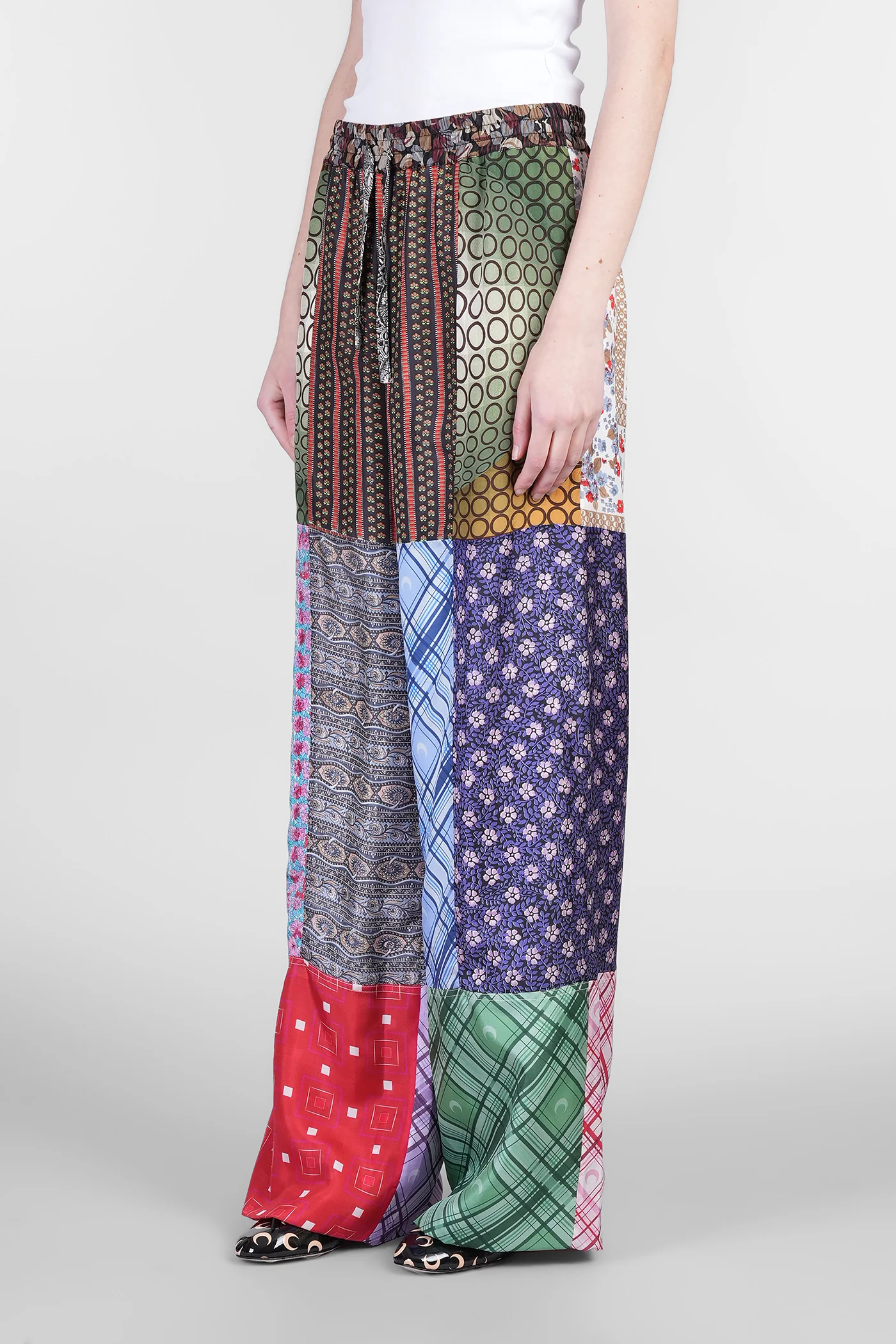 Pants in multicolor silk - Image 4