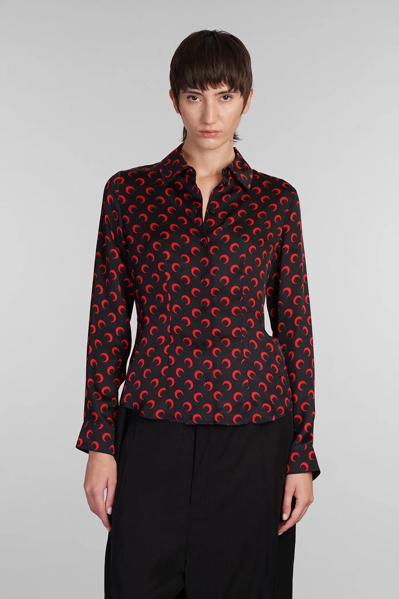 Shirt in black viscose
