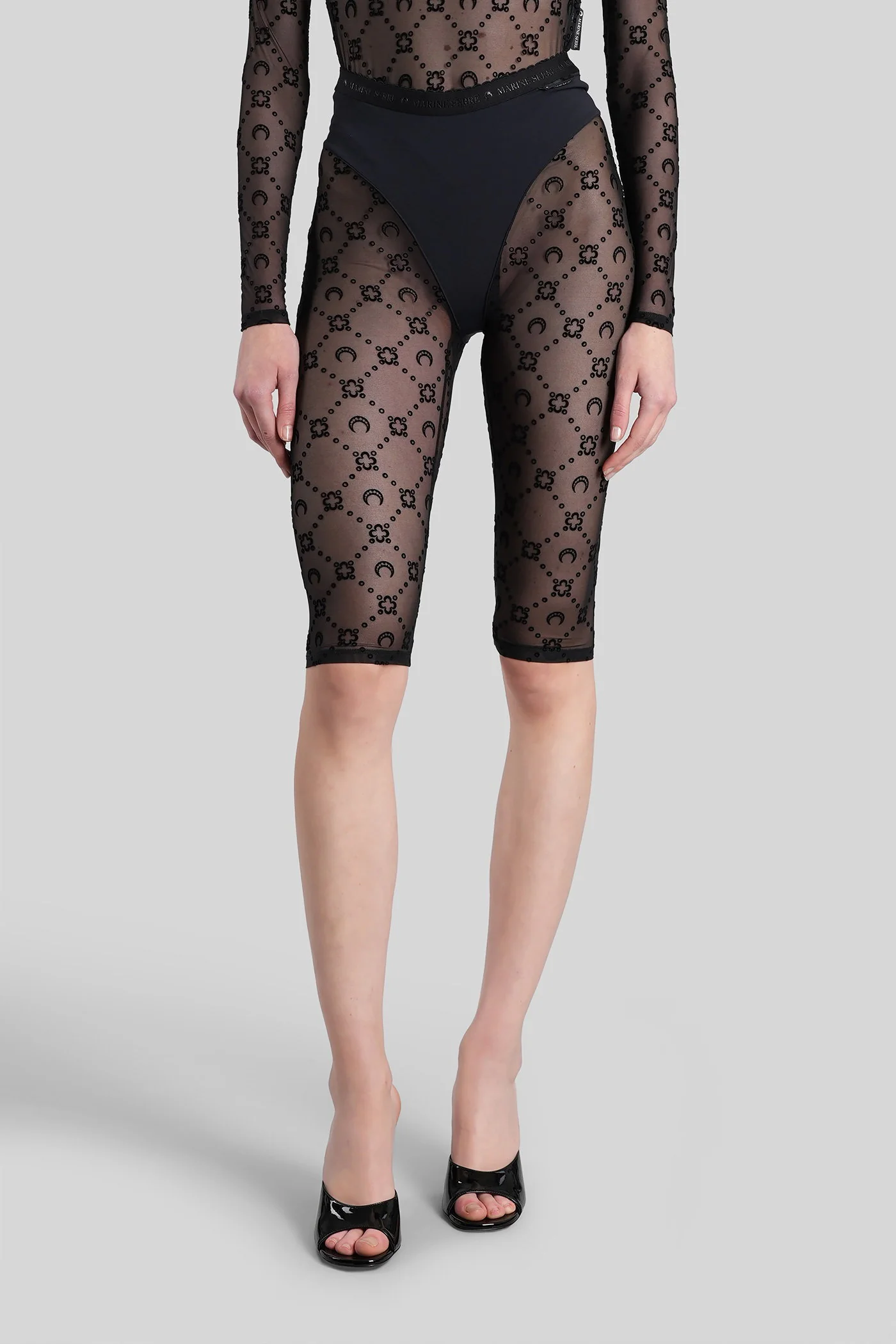 Shorts in black polyamide