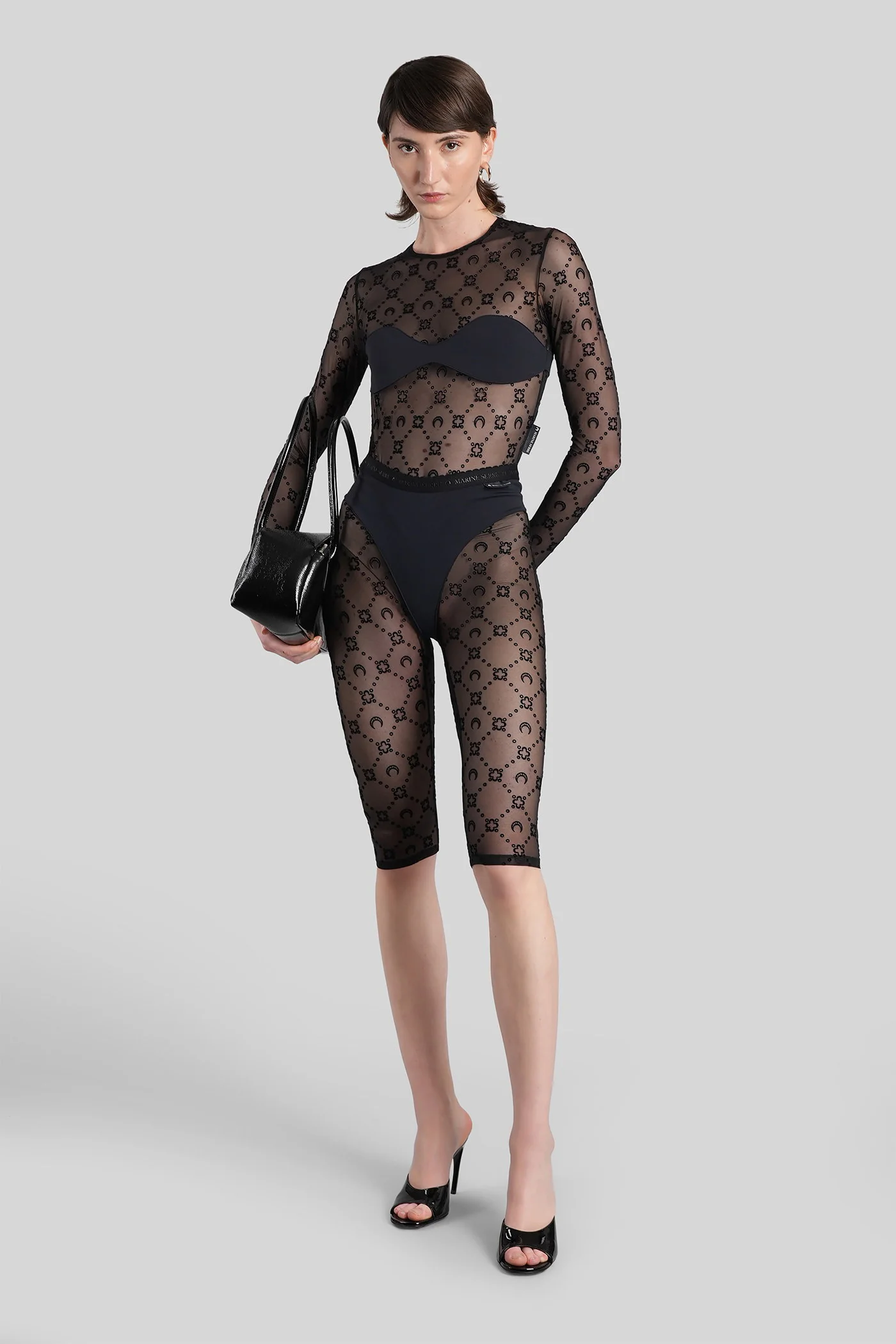 Shorts in black polyamide - Image 2