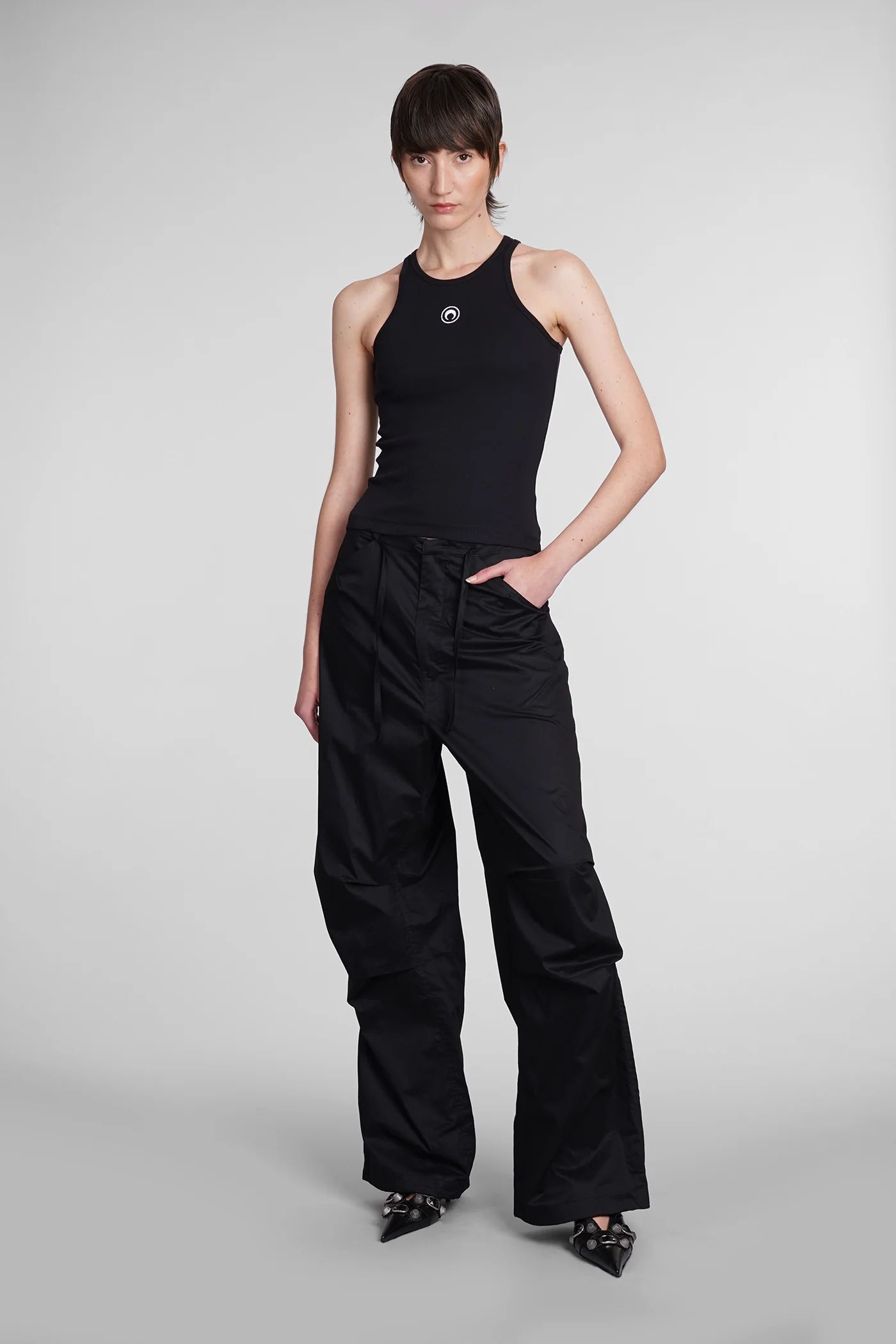 tank Top in black cotton - Image 2