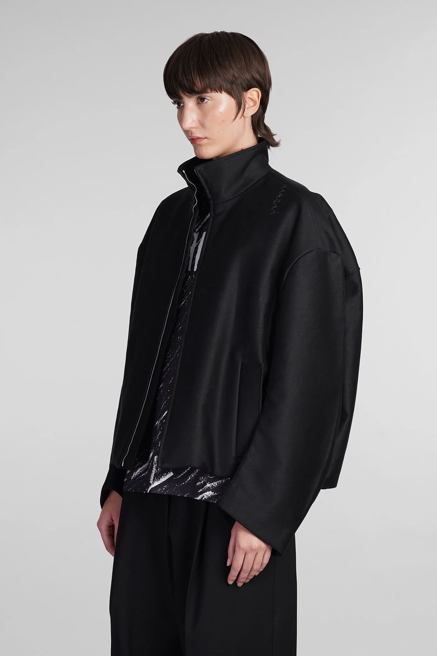 Casual jacket in black polyester - Image 4