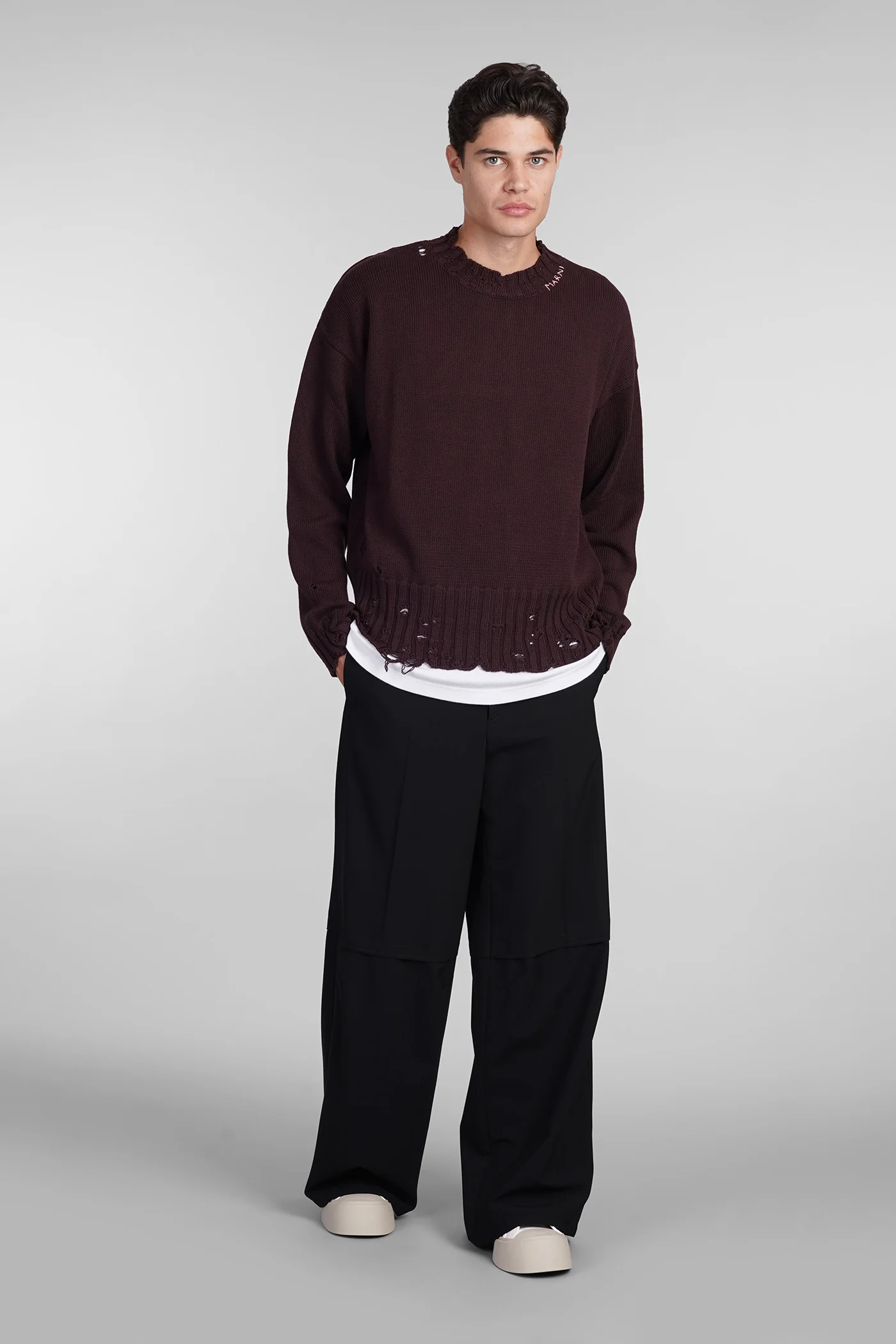 Knitwear in bordeaux cotton - Image 2