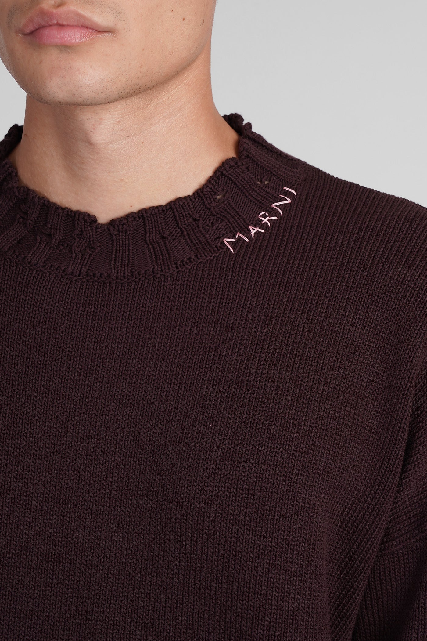 Knitwear in bordeaux cotton - Image 5