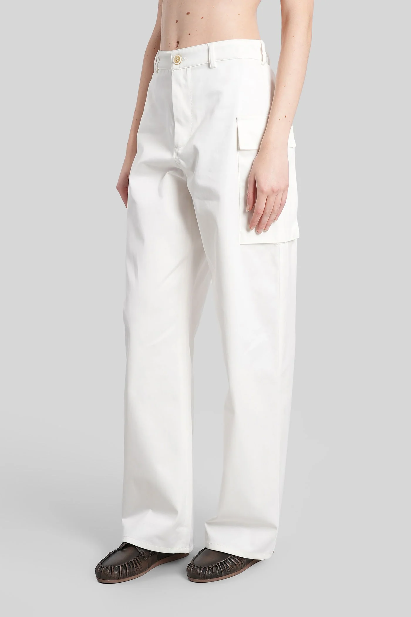 Pants in white cotton - Image 4