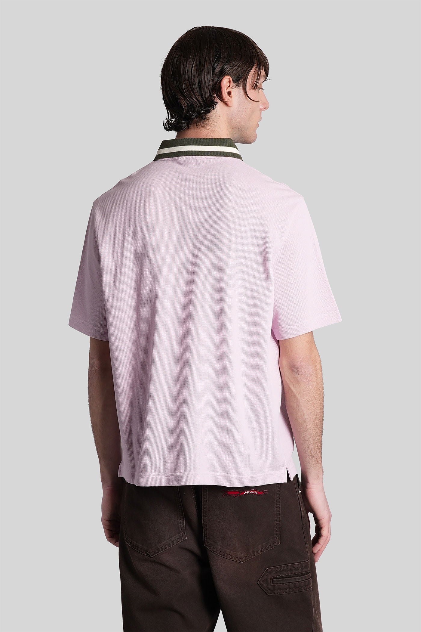 Polo in rose-pink cotton - Image 3