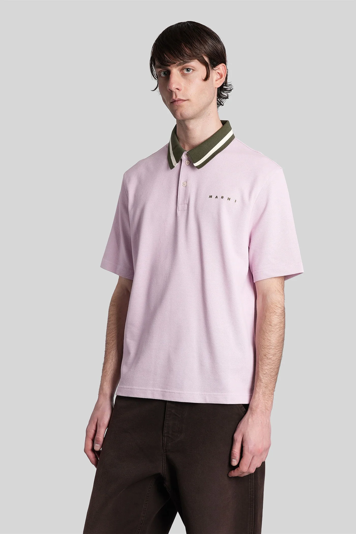 Polo in rose-pink cotton - Image 4