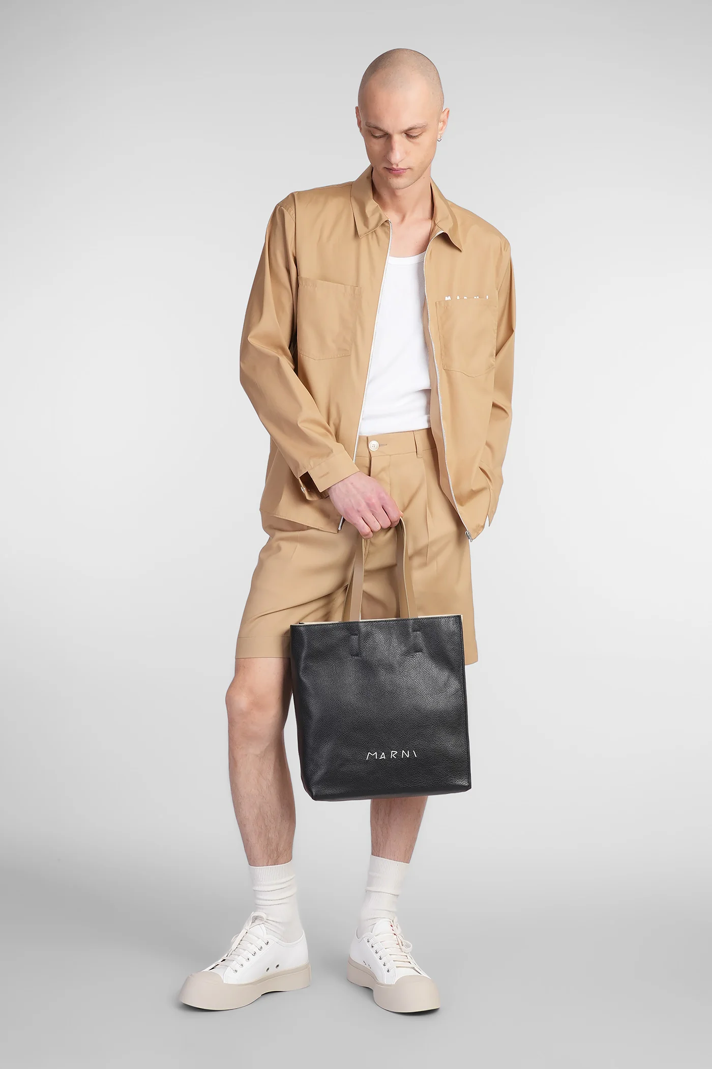 Shirt in beige cotton - Image 2