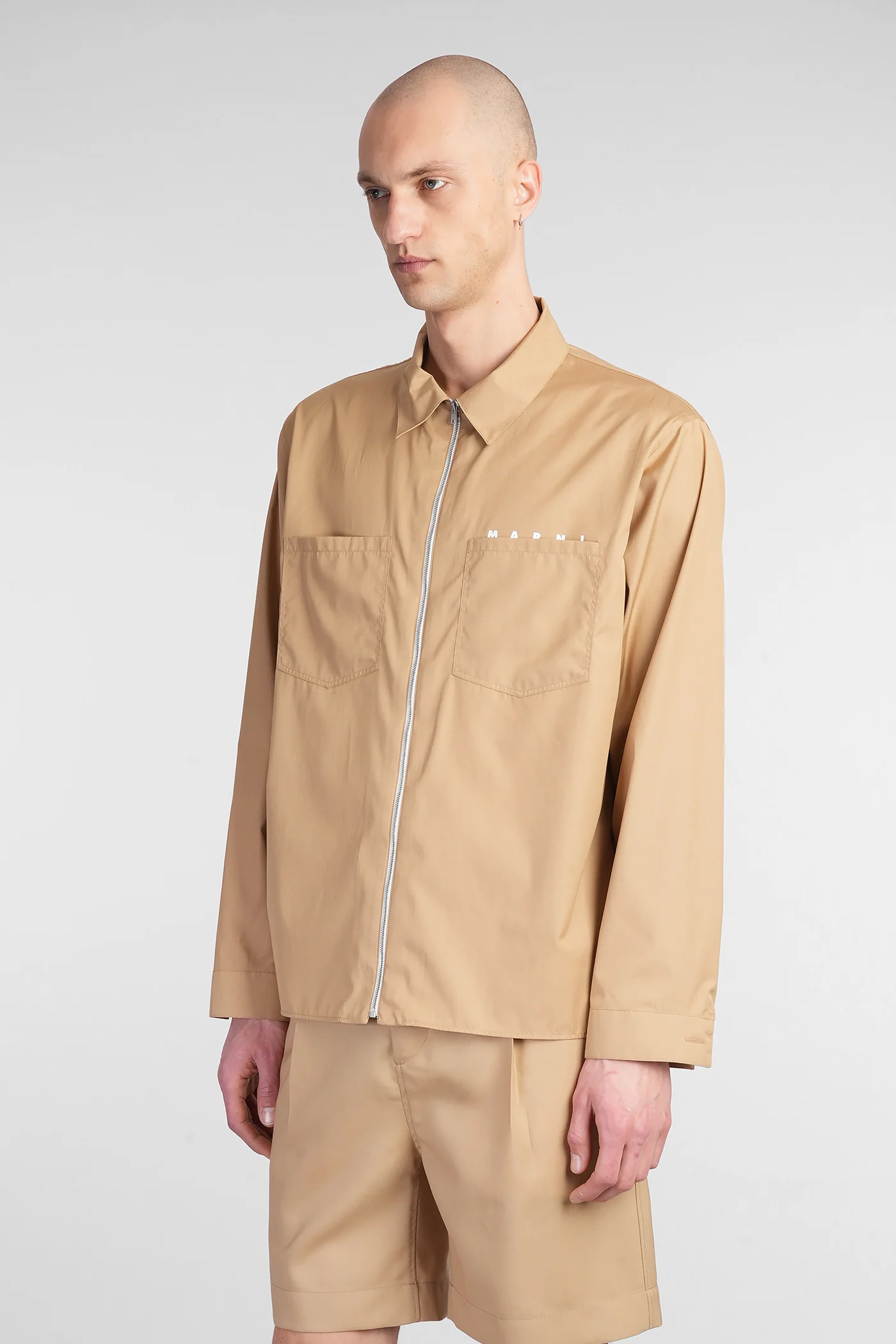 Shirt in beige cotton - Image 4