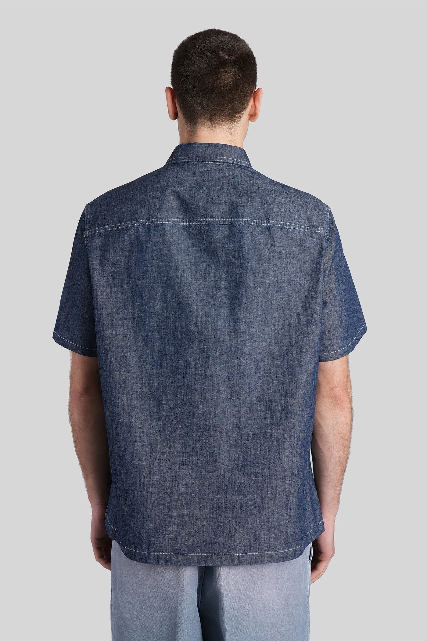 Shirt in blue cotton - Image 3
