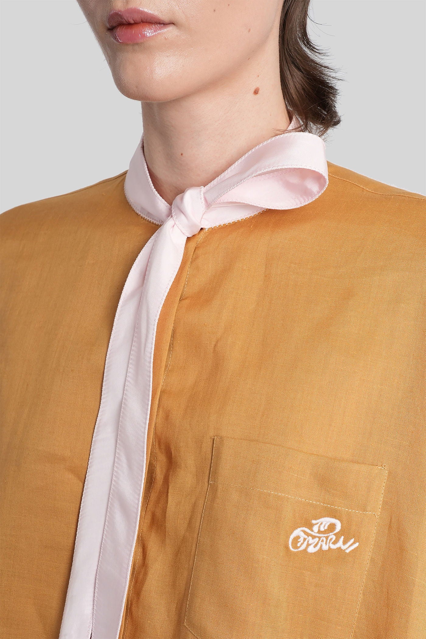 Shirt in Camel ramie - Image 5