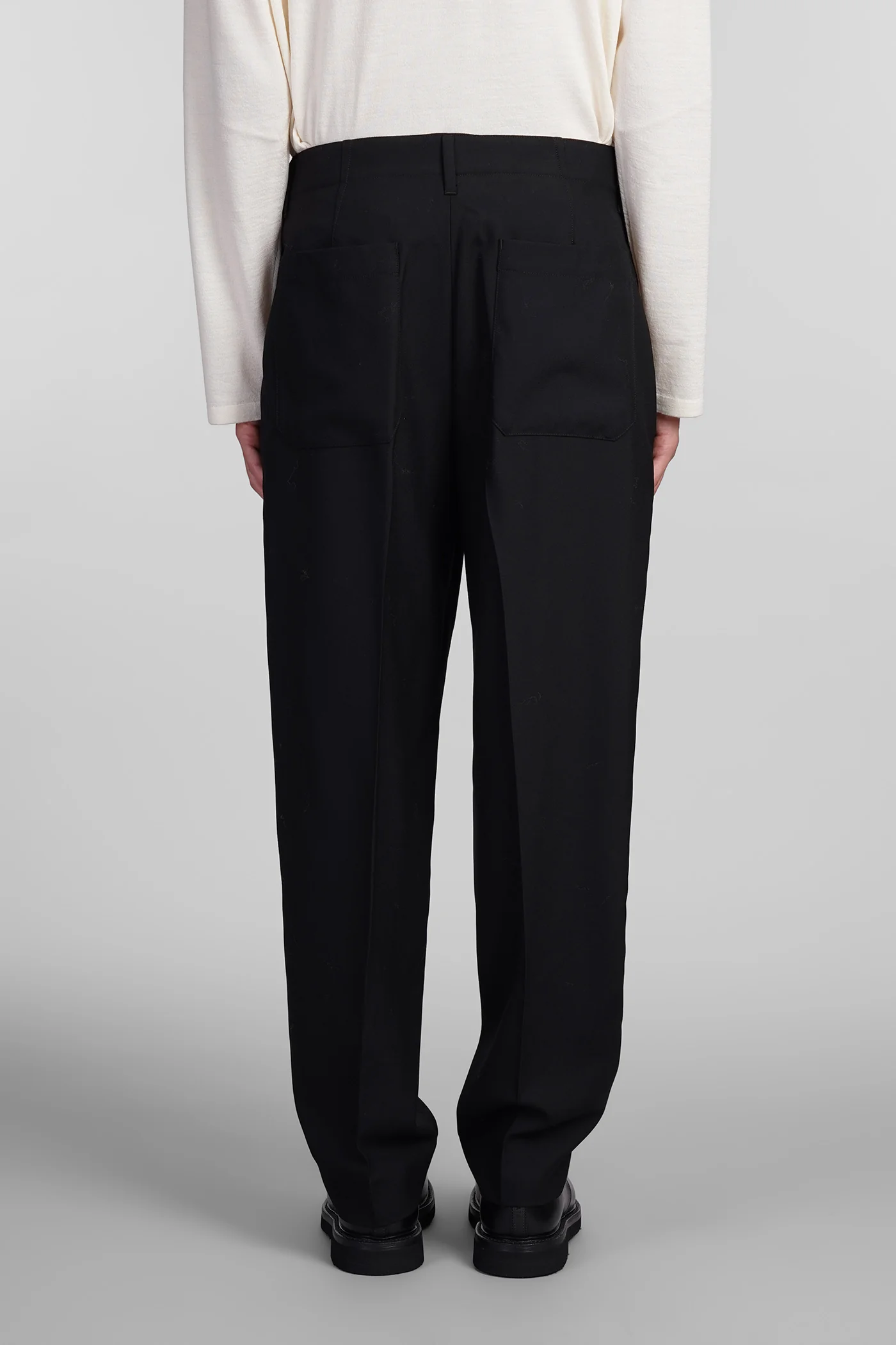 Party2 Pants in black wool - Image 3