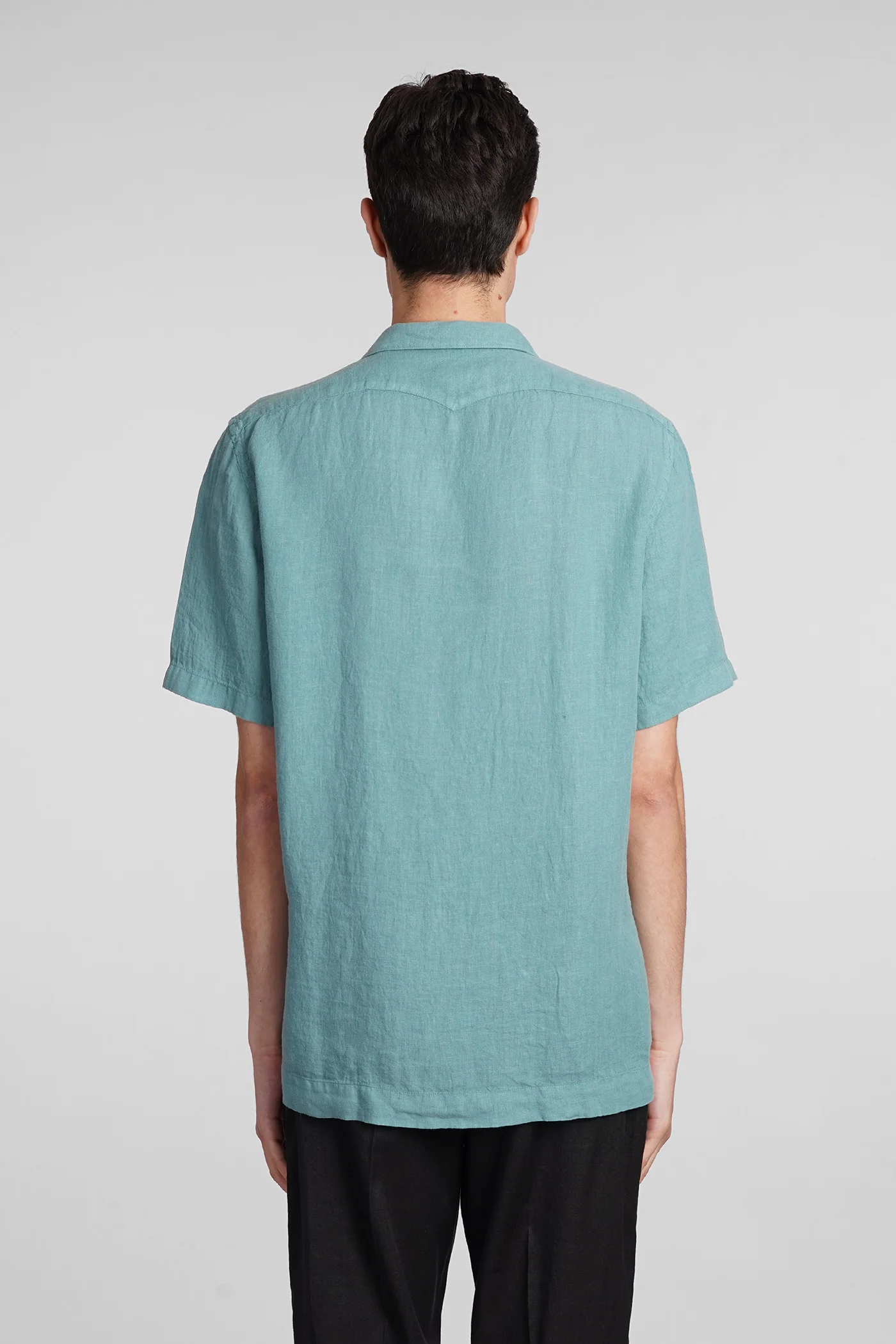 Venice Shirt in green linen - Image 3