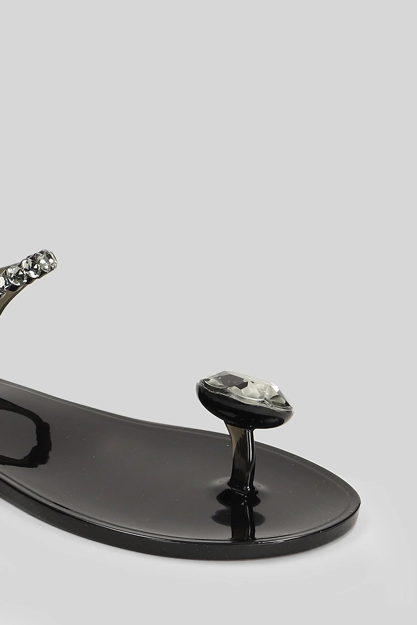 Iride Flat sandal-slipper in black rubber/plasic - Image 5