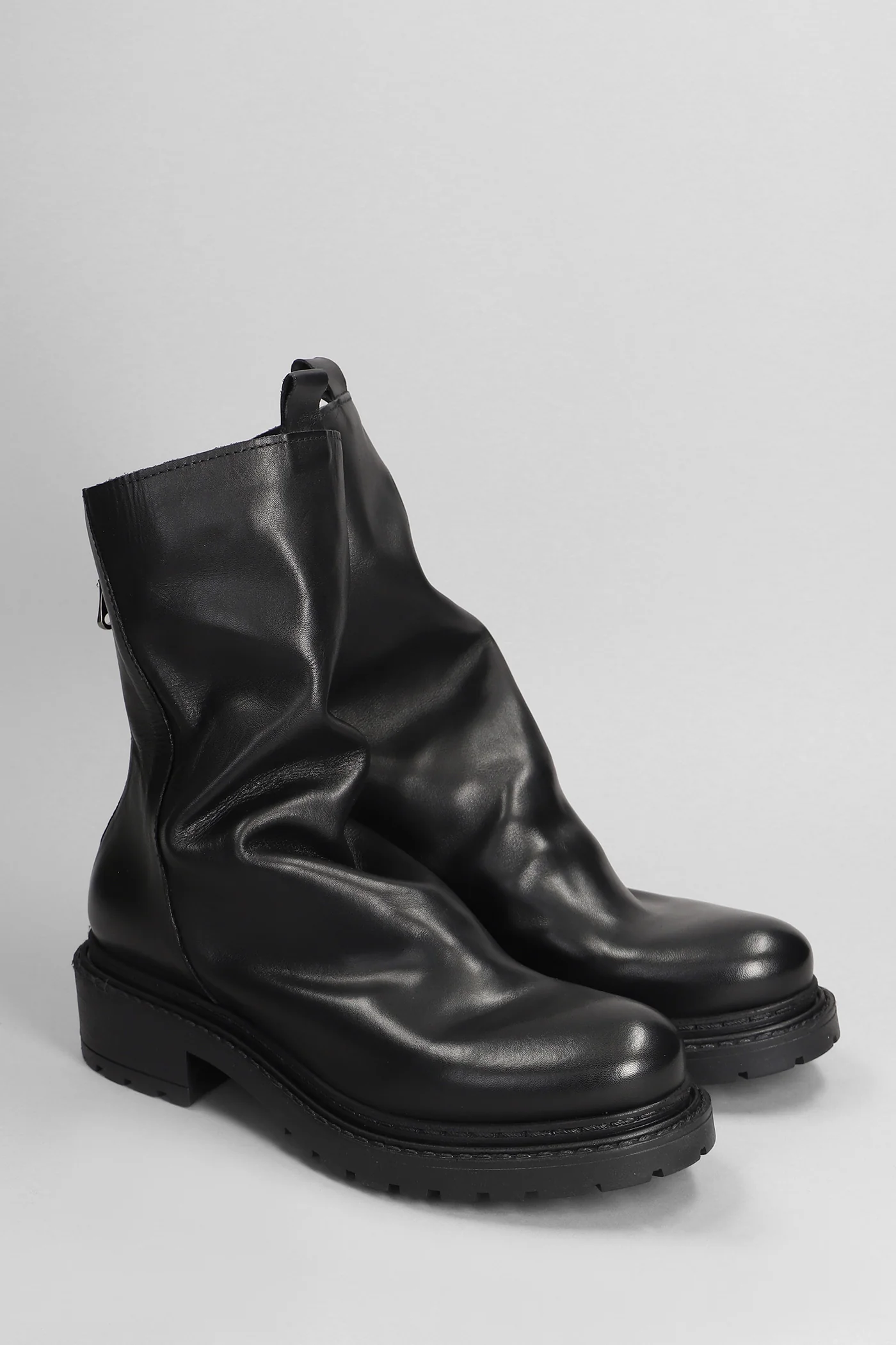 Combat boots in black leather - Image 2