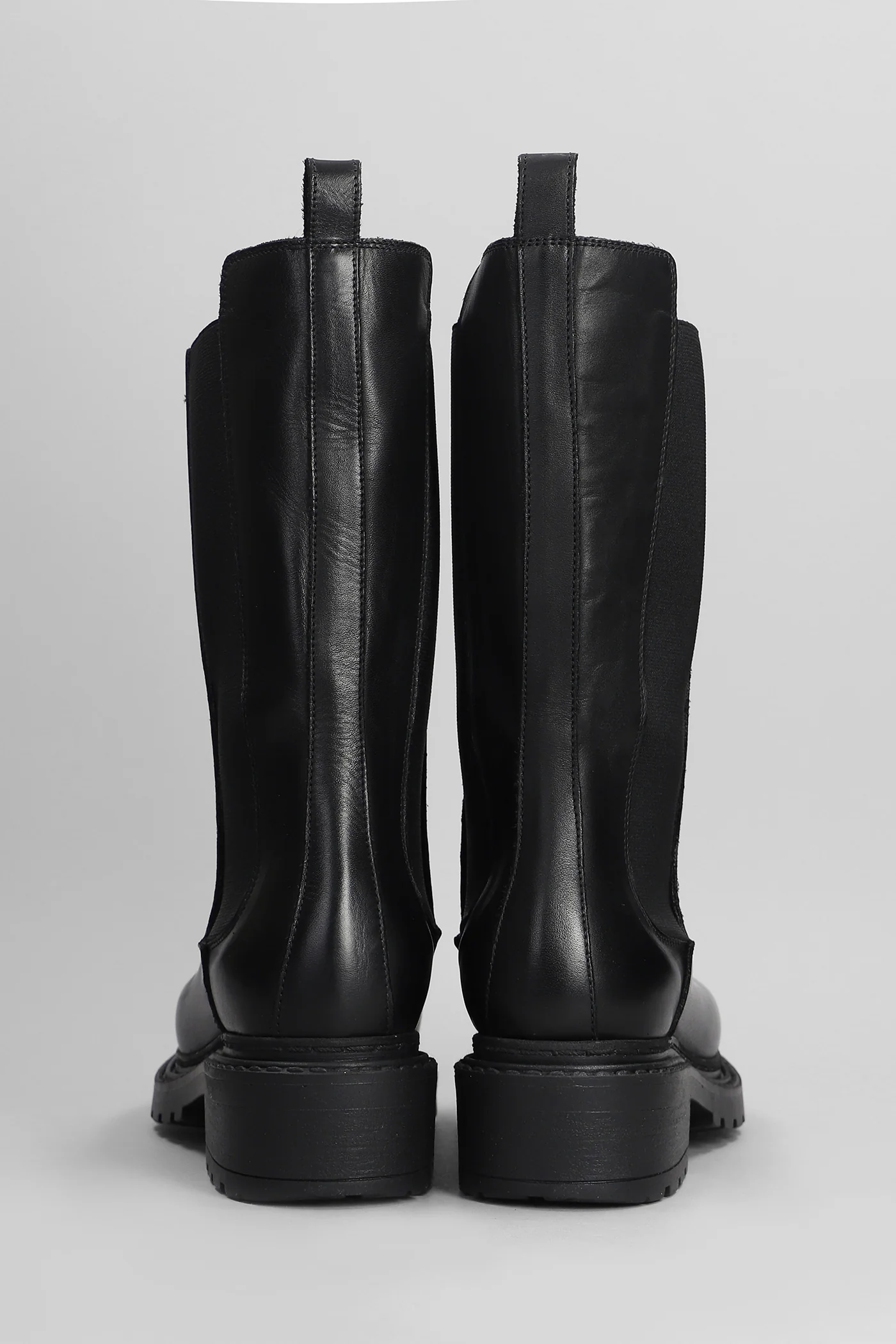 Combat boots in black leather - Image 4