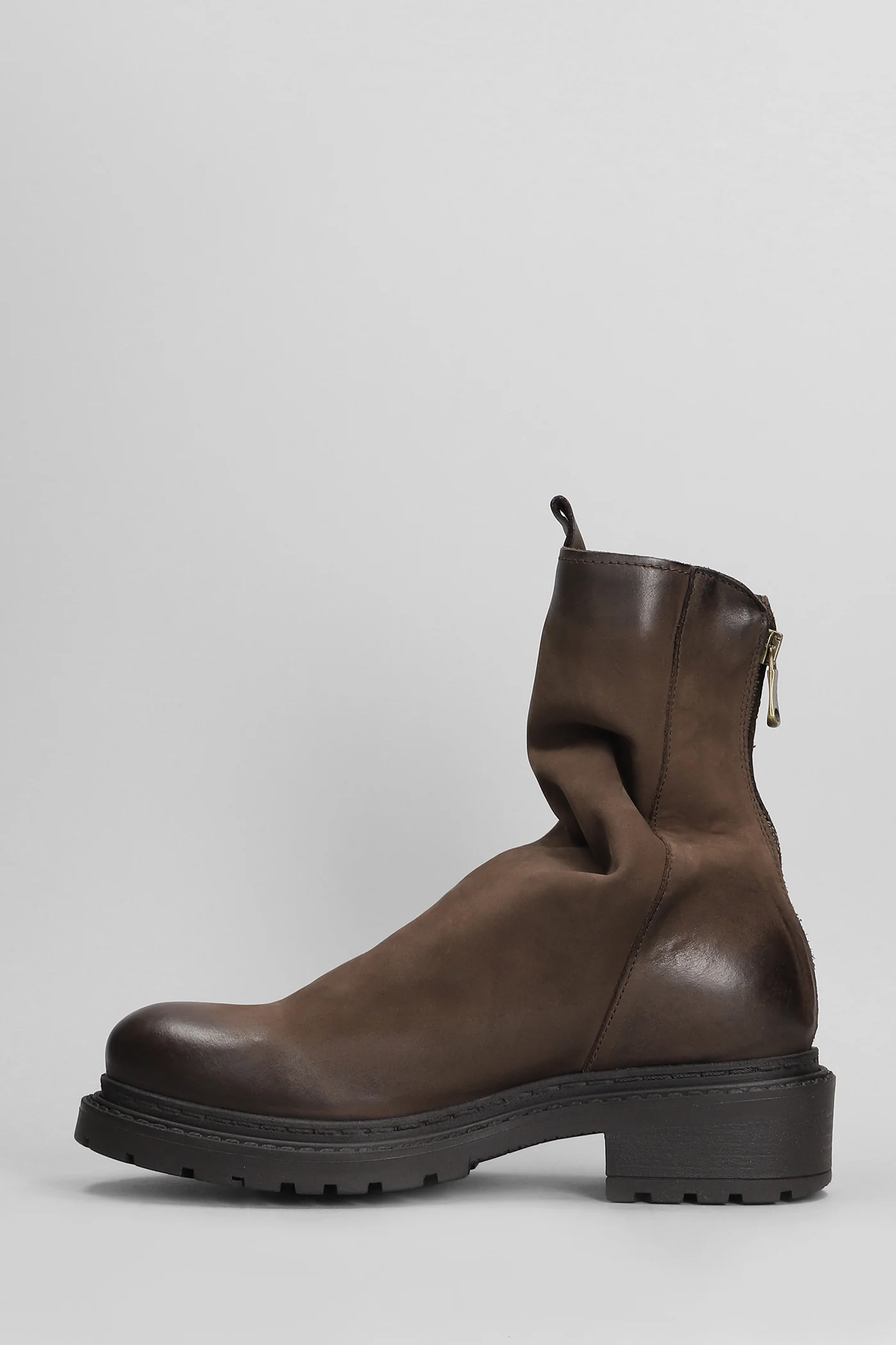 Combat boots in dark brown nubuck - Image 3