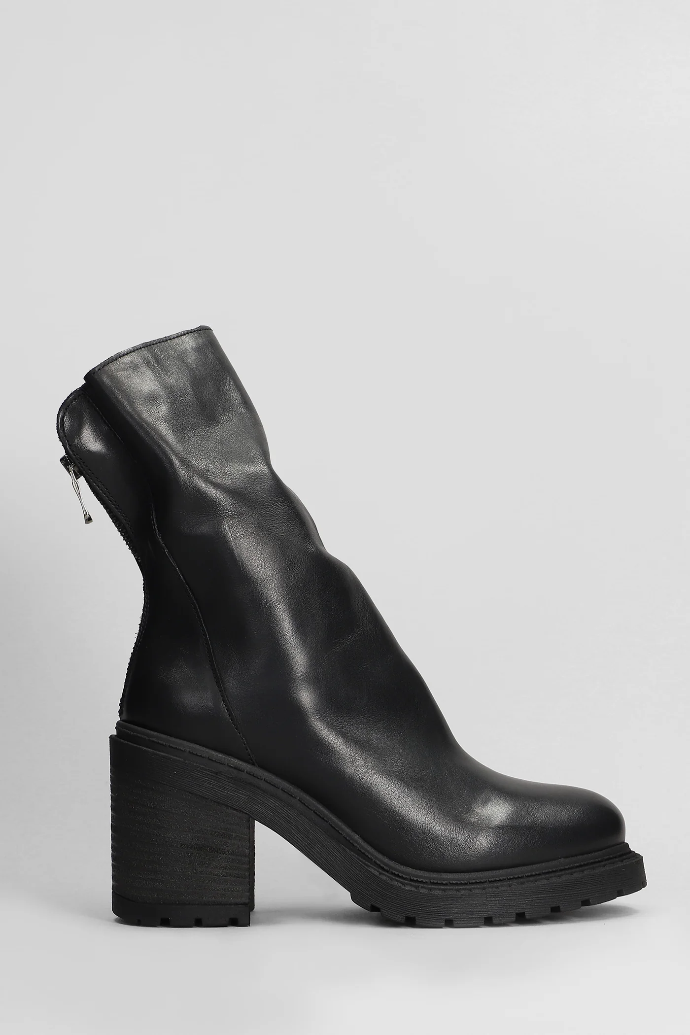 High heels Ankle boots in black leather