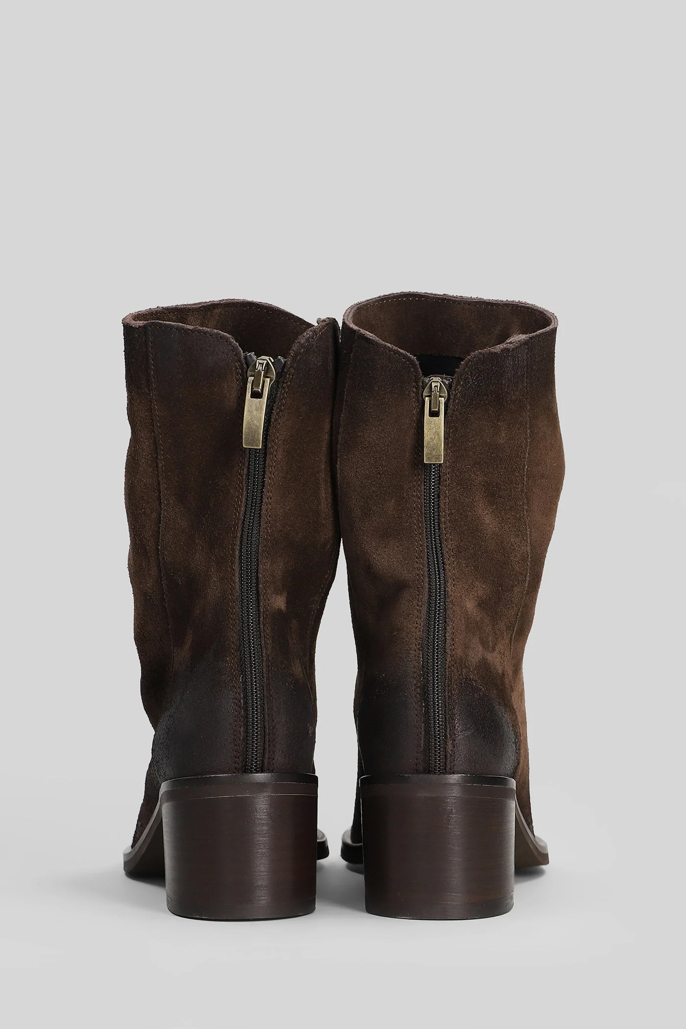 High heels Ankle boots in dark brown suede - Image 4