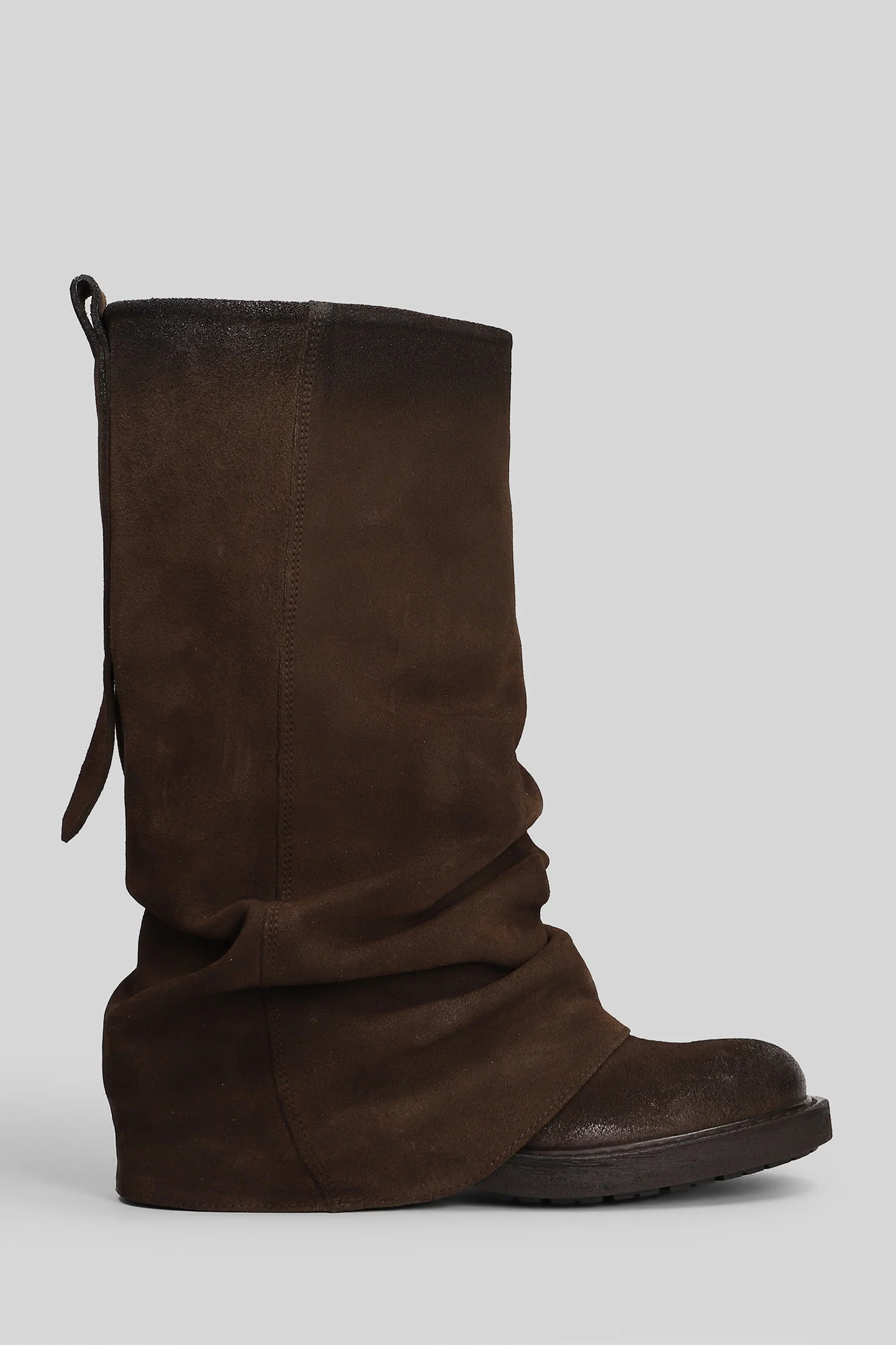 low heels Ankle boots in dark brown suede