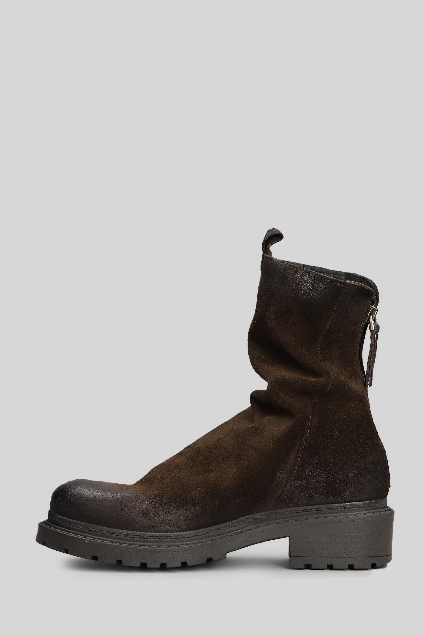 low heels Ankle boots in dark brown suede - Image 3