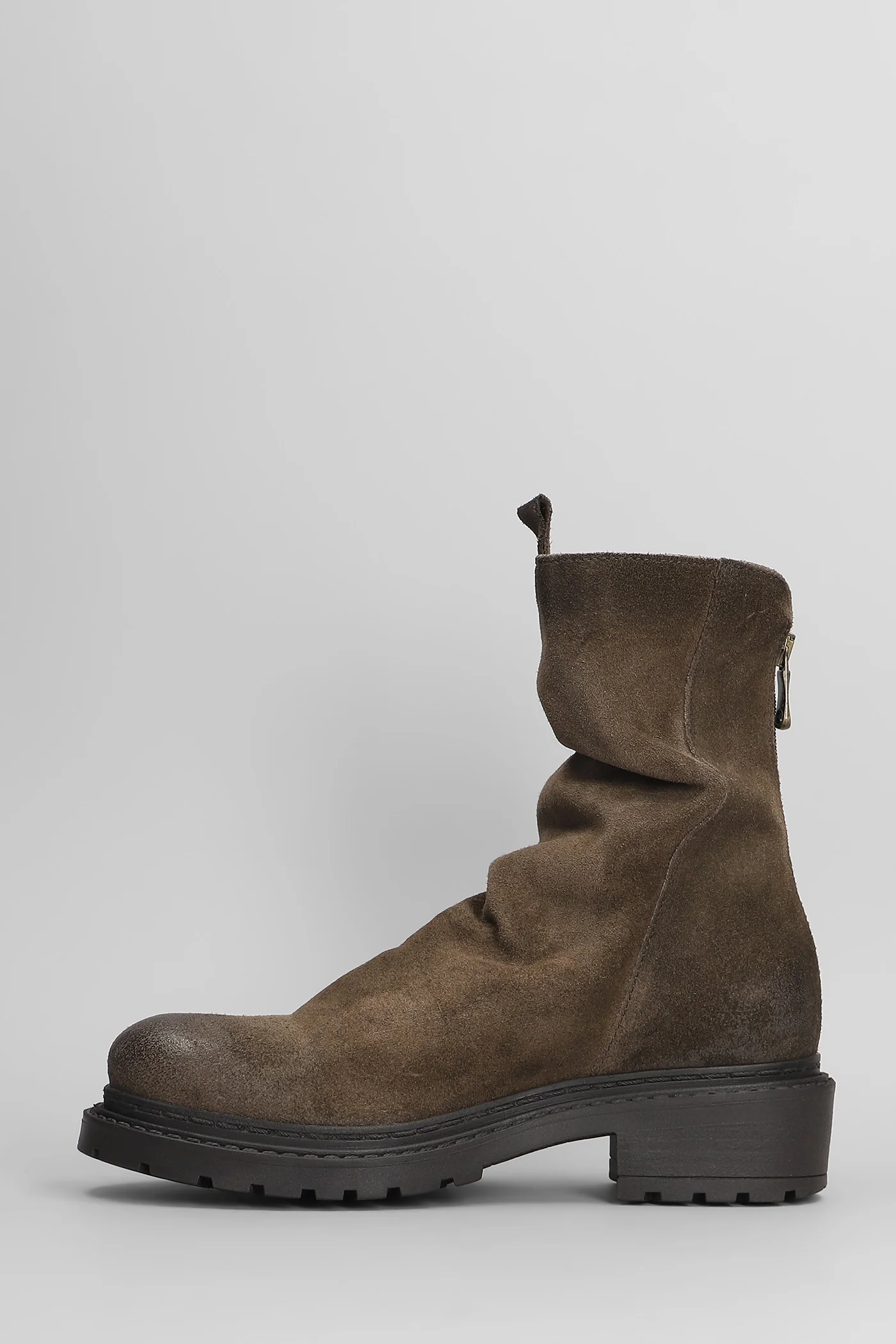 low heels Ankle boots in taupe leather - Image 3
