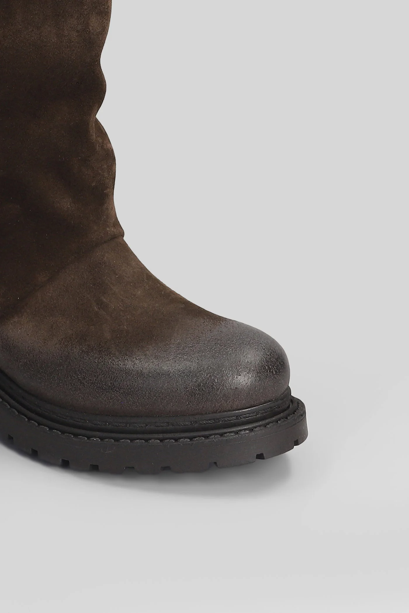 low heels boots in dark brown suede - Image 5