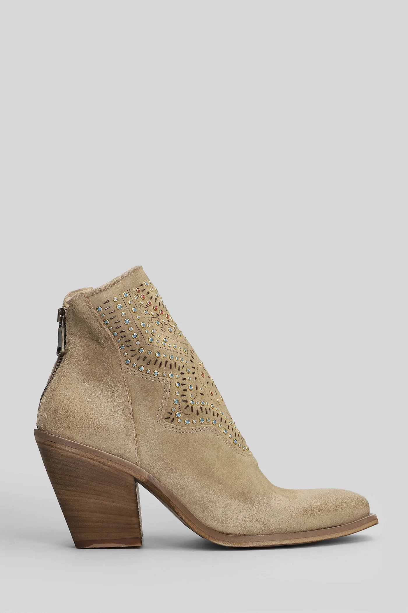 texan Ankle boots in beige suede