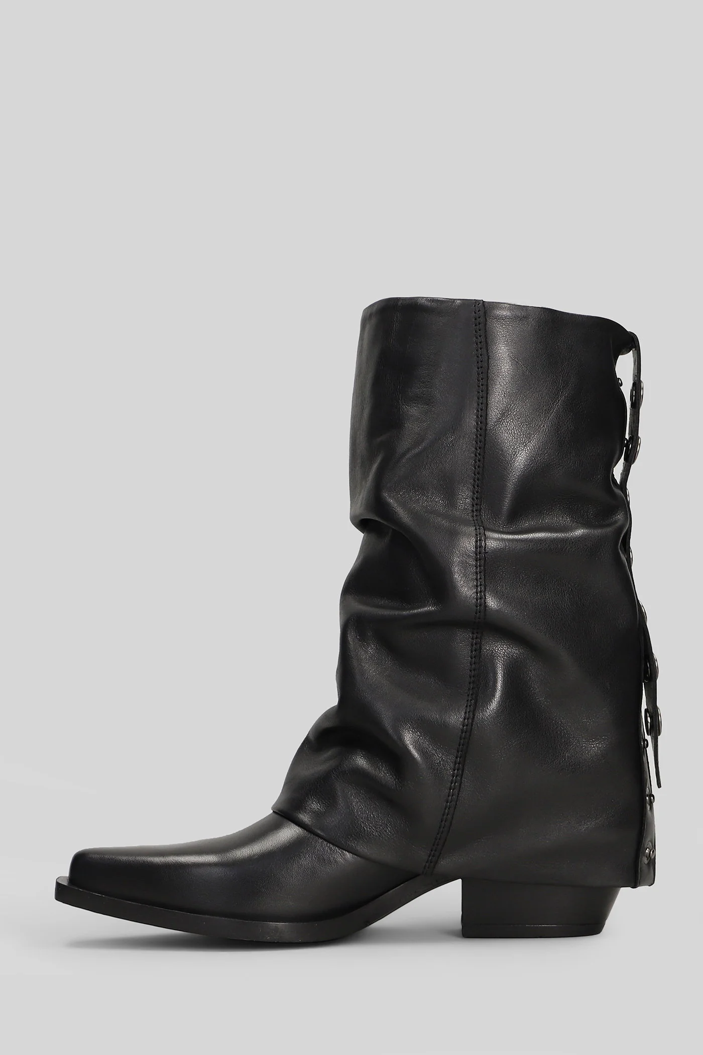 texan Ankle boots in black leather - Image 63
