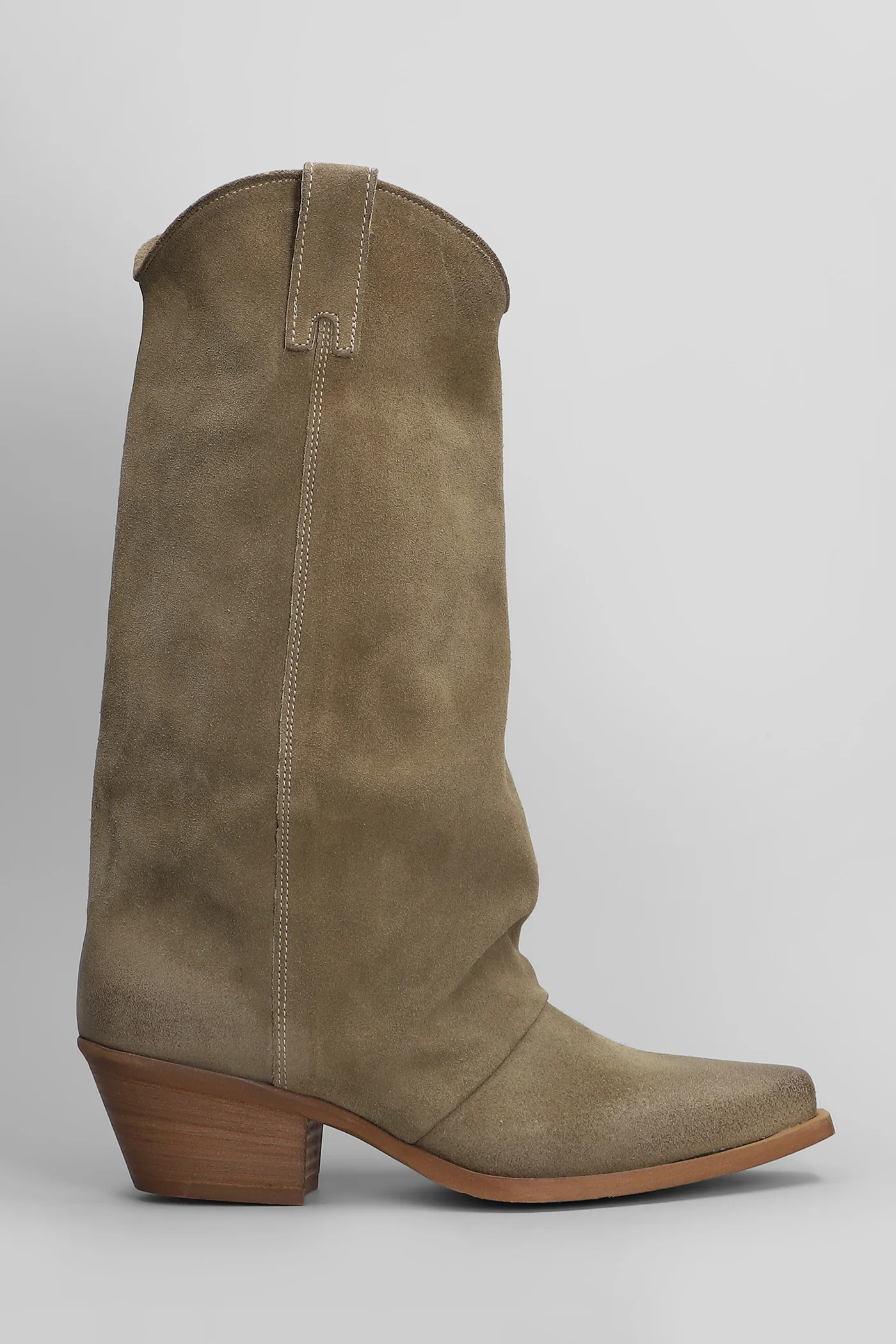 texan boots in beige suede