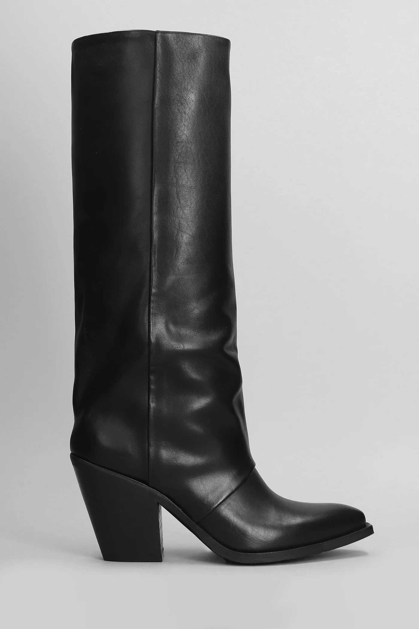texan boots in black leather