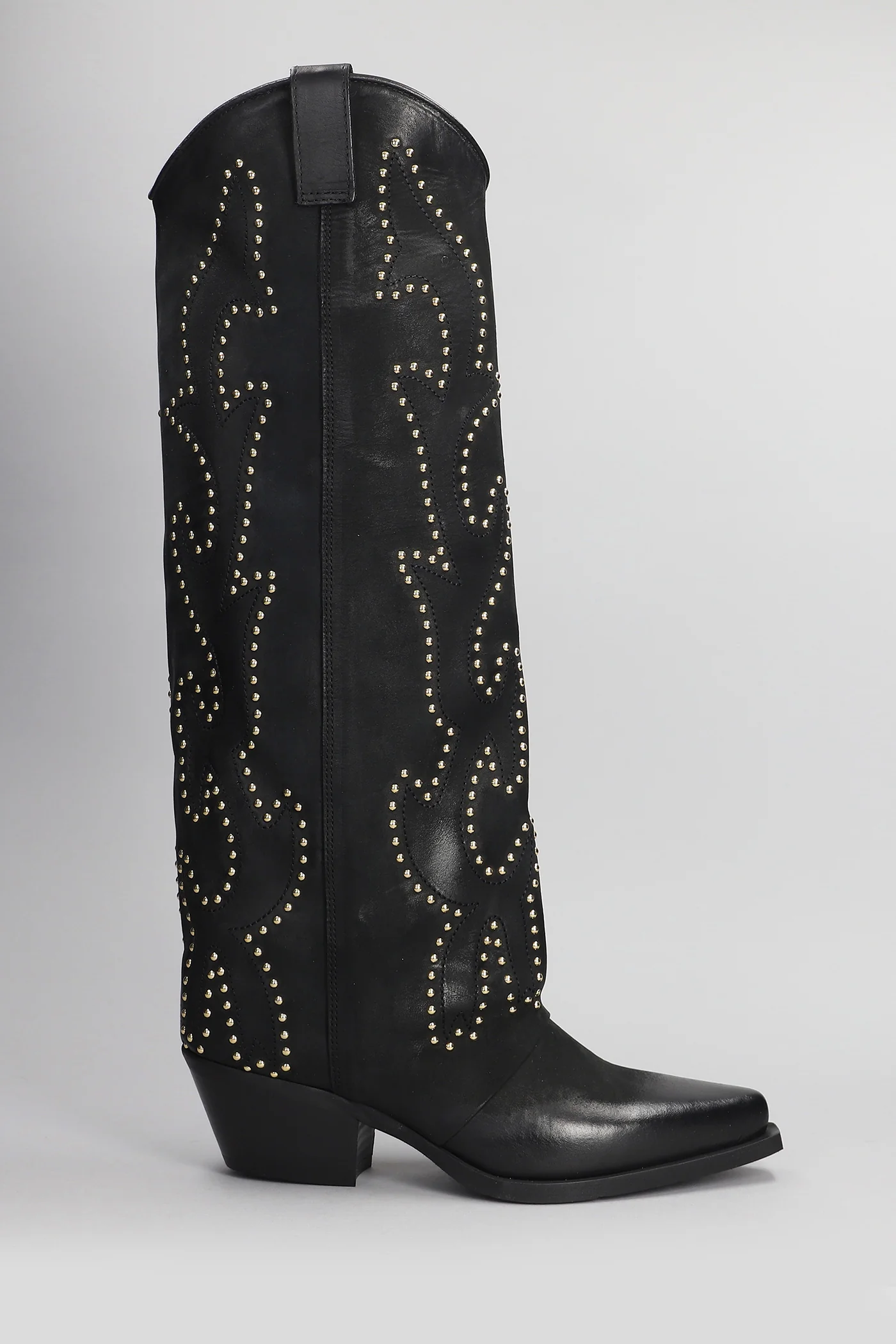 texan boots in black nubuck