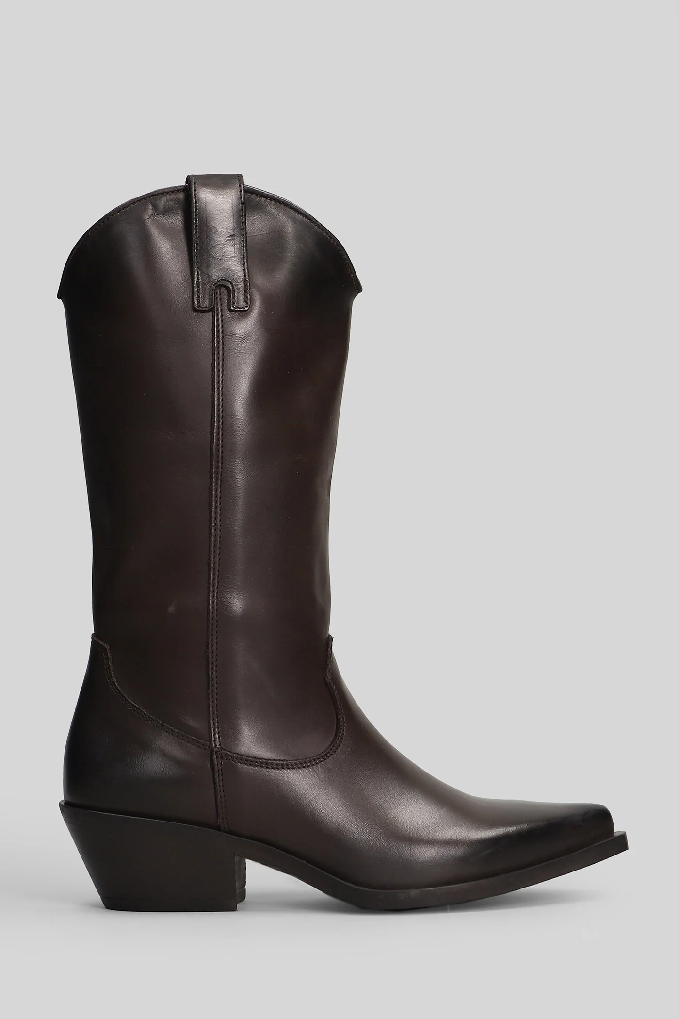 texan boots in dark brown leather