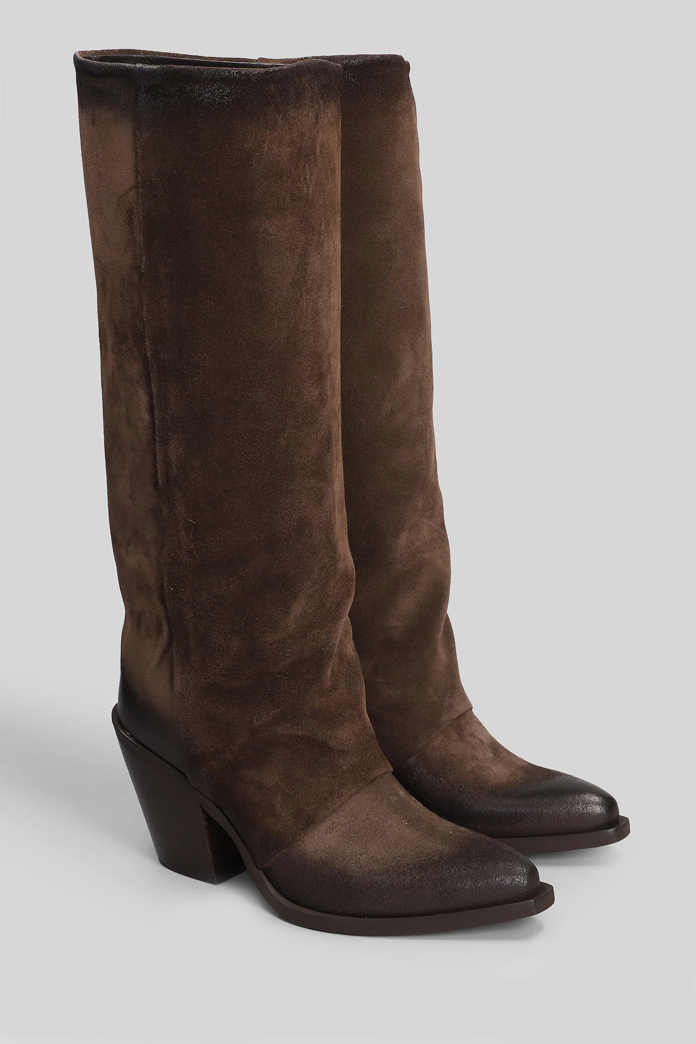 texan boots in dark brown suede - Image 2