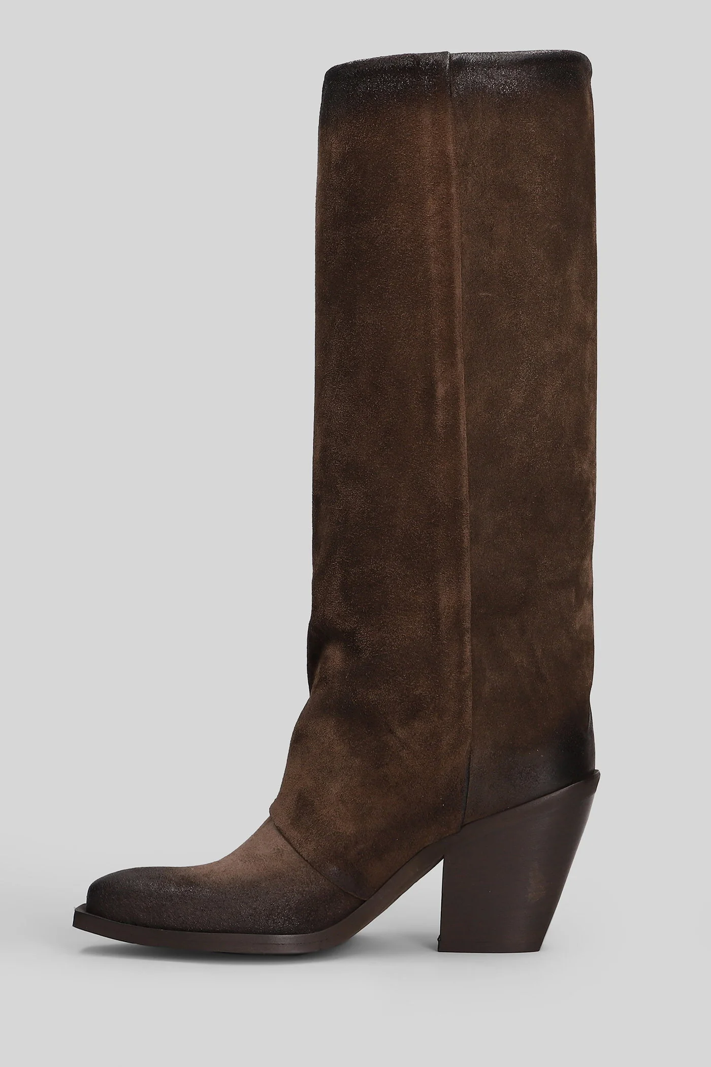 texan boots in dark brown suede - Image 3
