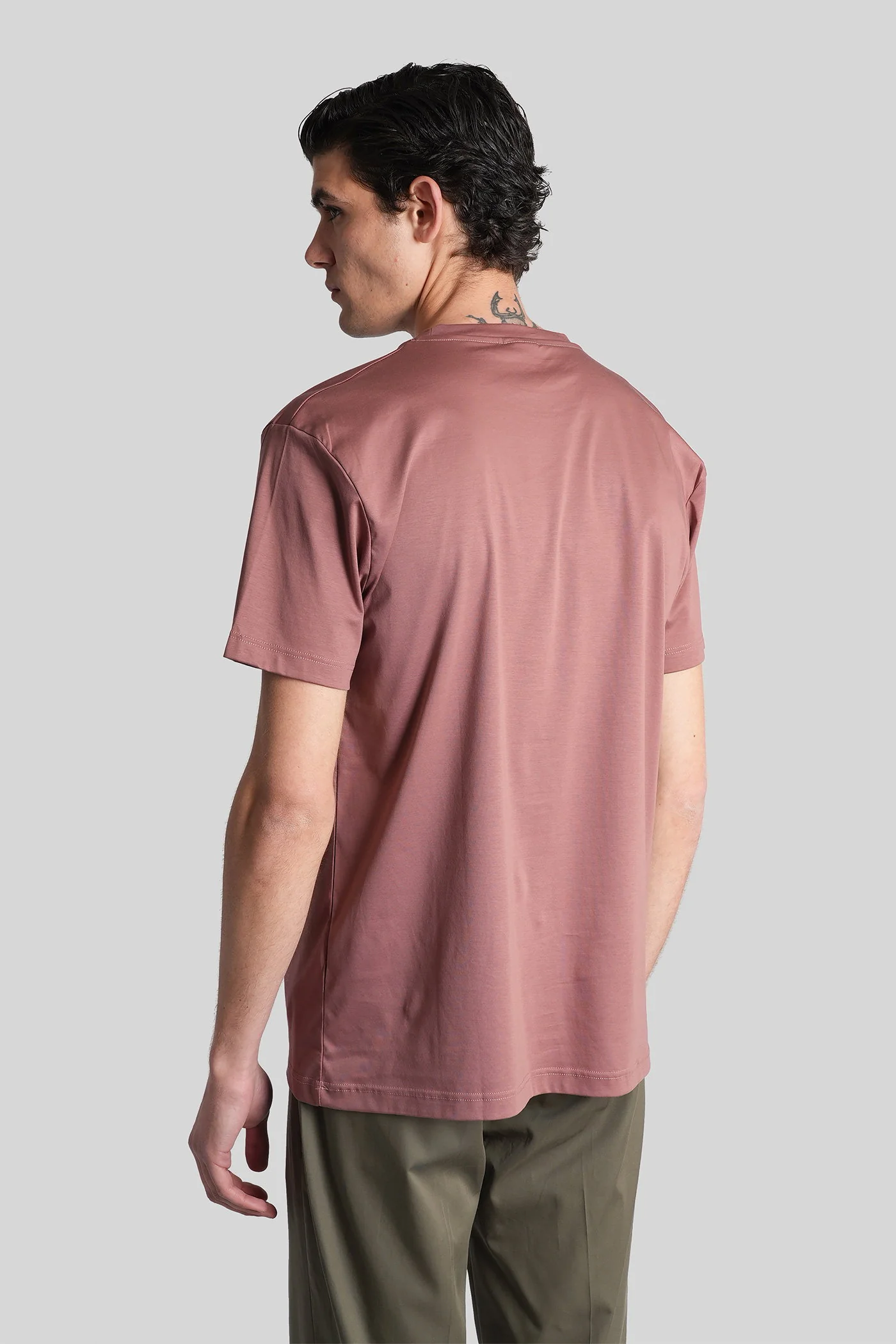 Mc-aron T-Shirt in rose-pink cotton - Image 3