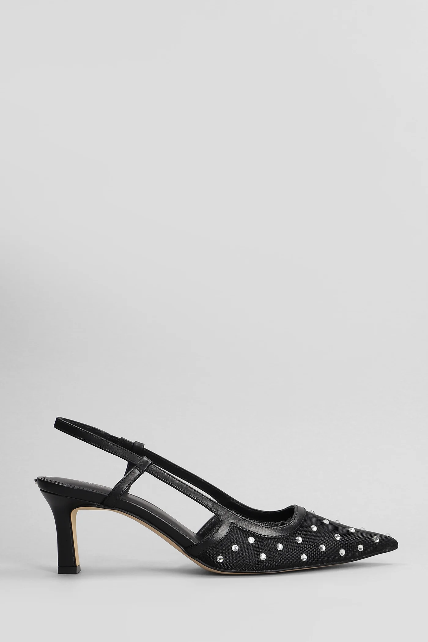 Alora Mid Sling Pumps in black leather