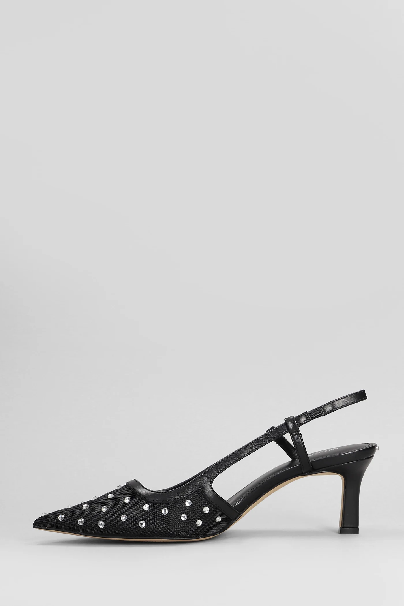 Alora Mid Sling Pumps in black leather - Image 3