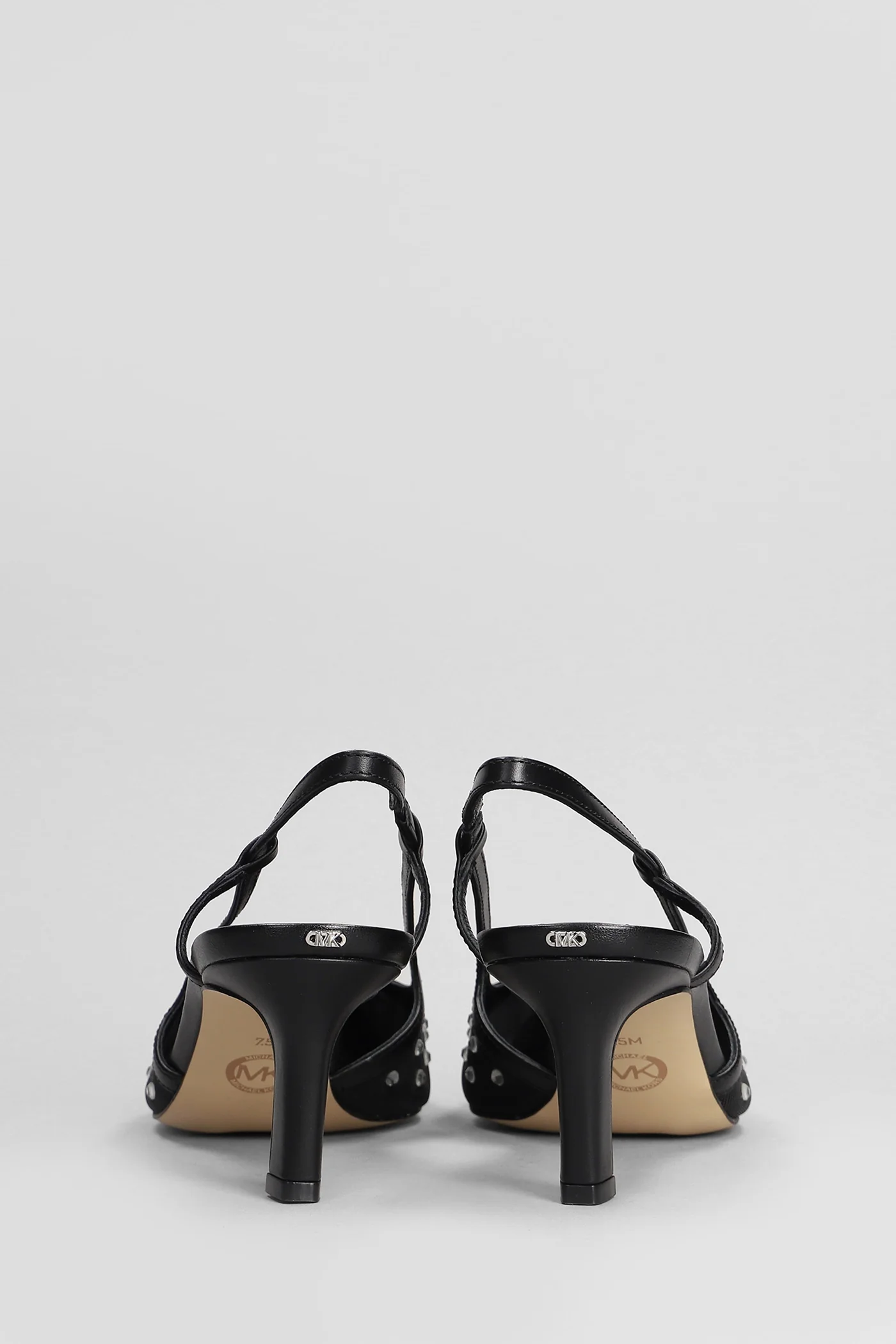 Alora Mid Sling Pumps in black leather - Image 4