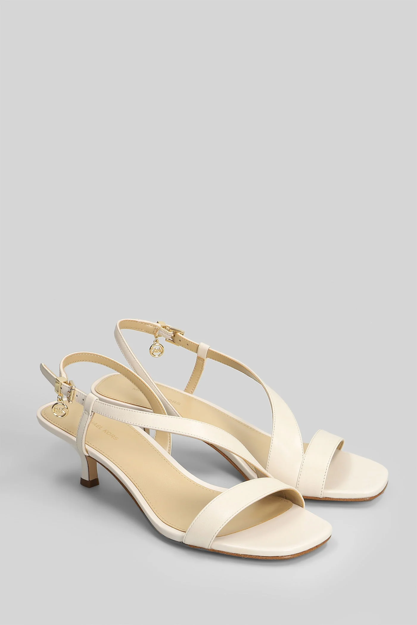 Jaida Sandals in beige leather - Image 2