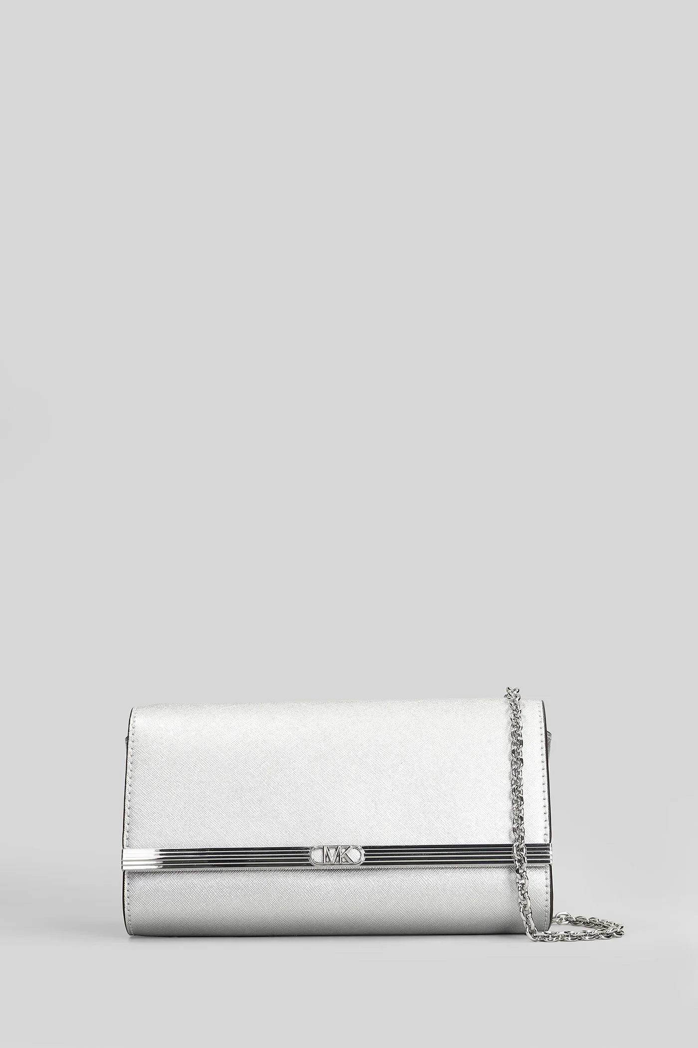 Mona Clutch in silver leather