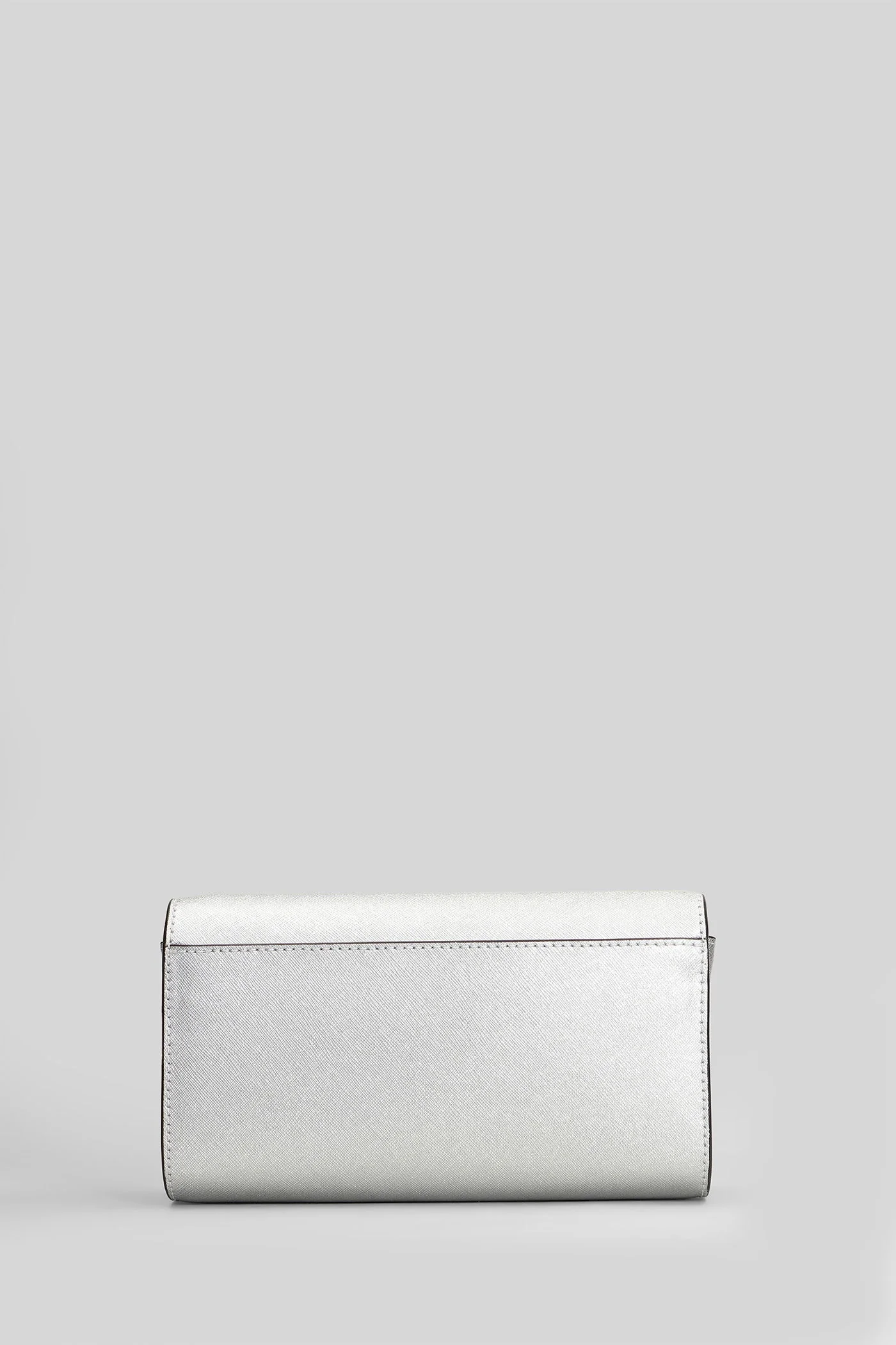 Mona Clutch in silver leather - Image 3