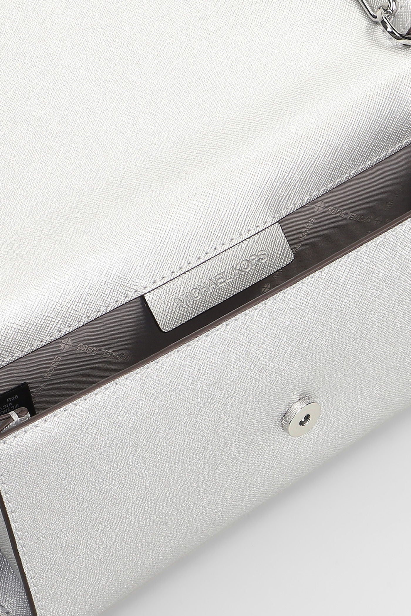 Mona Clutch in silver leather - Image 4