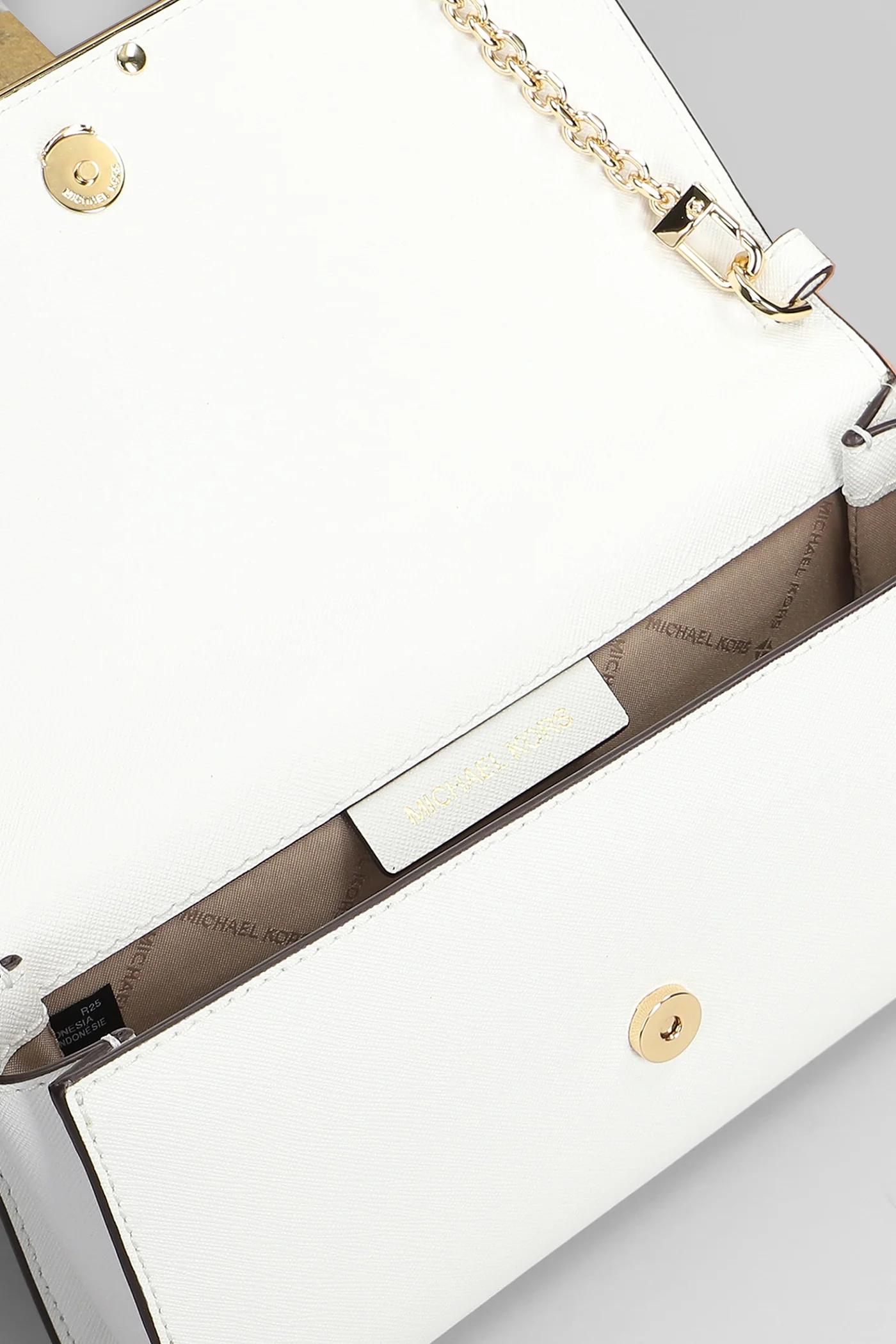 Mona Shoulder bag in white leather - Image 4