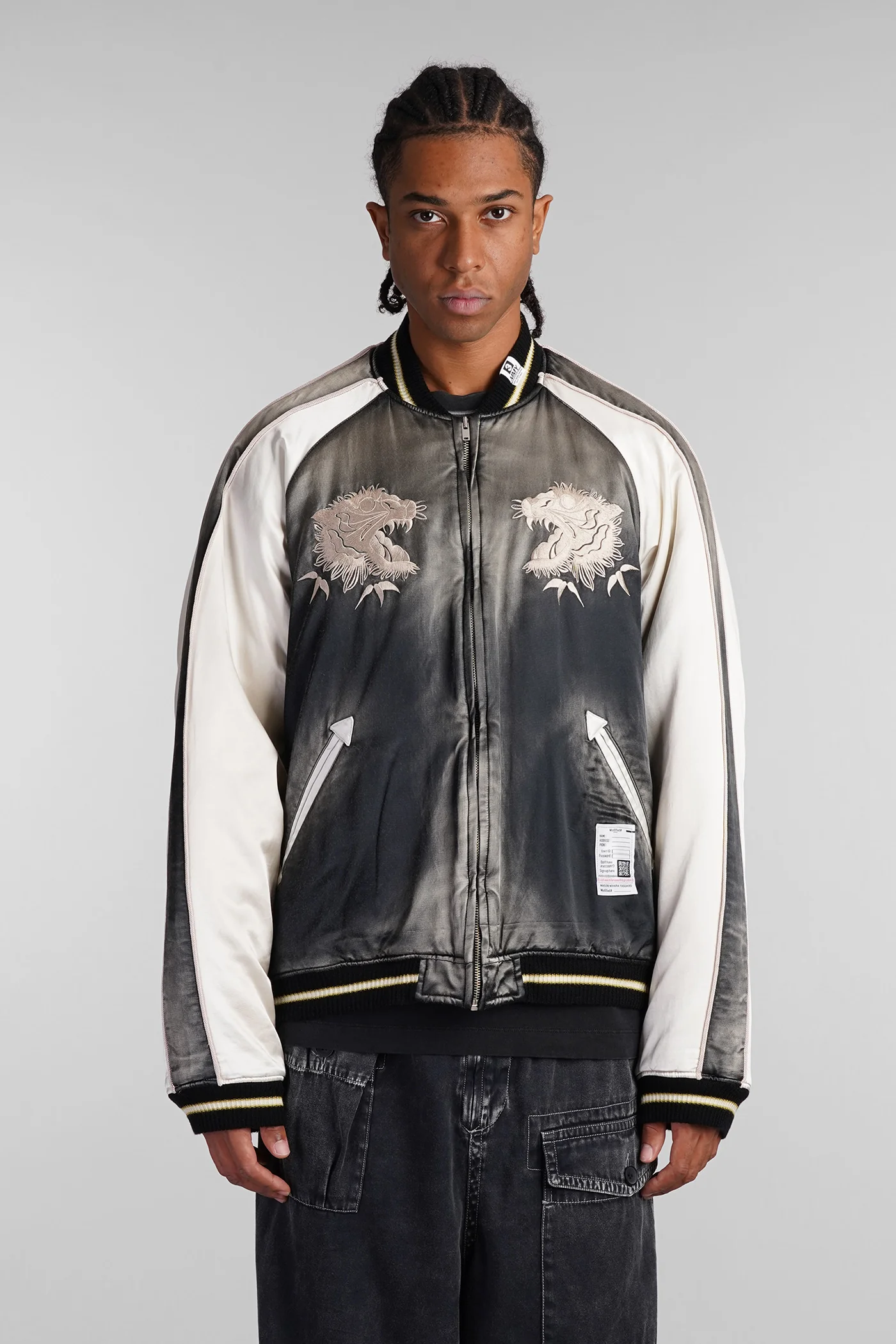 Bomber Jacket in black cotton