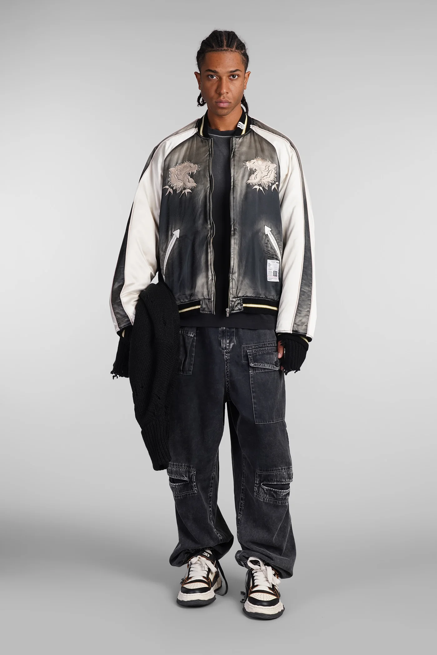 Bomber Jacket in black cotton - Image 2