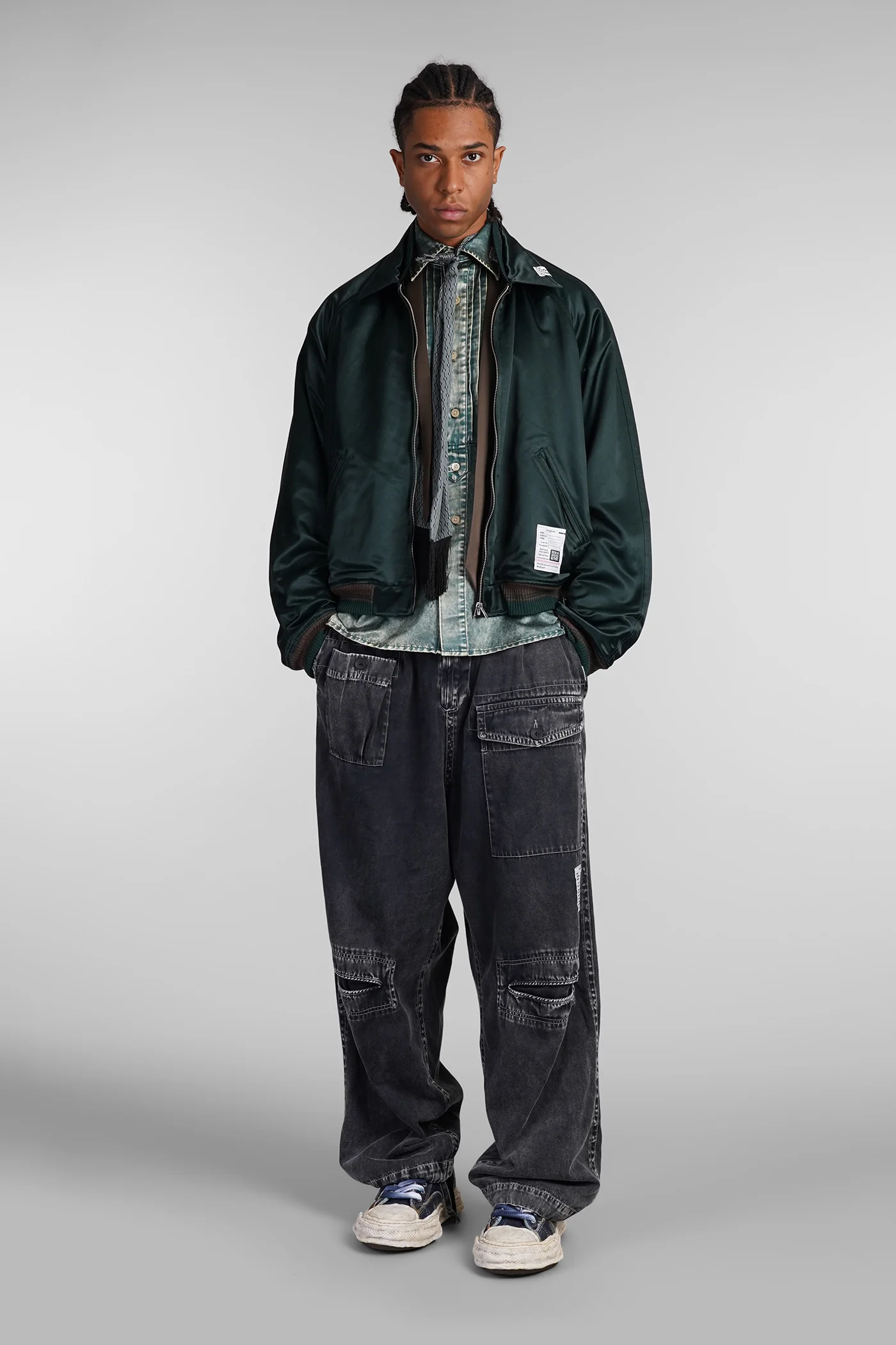 Bomber Jacket in green cotton - Image 2