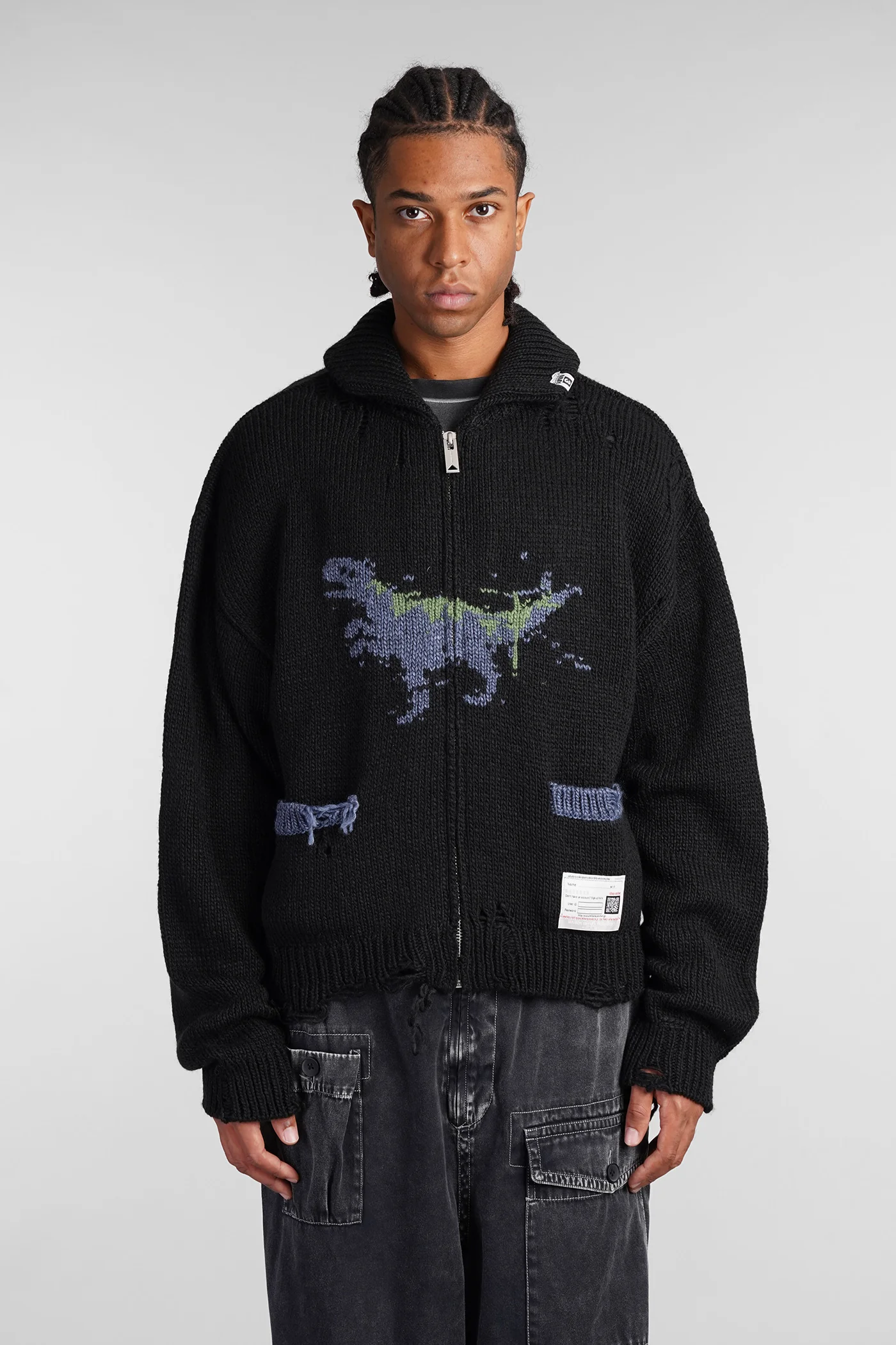 Knitwear in black acrylic